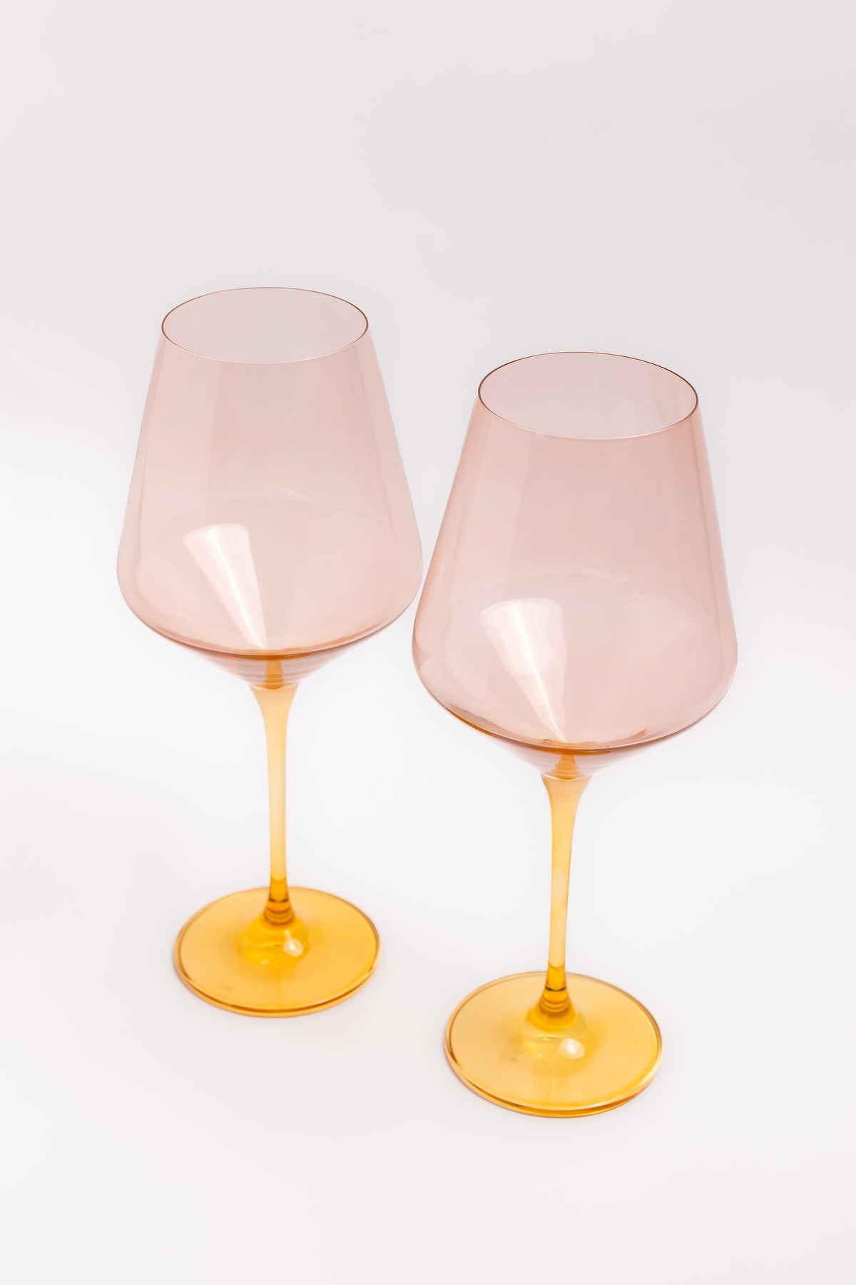 Estelle Colored Wine Stemware - Set of 2 {Colorblock: Blush + Yellow}