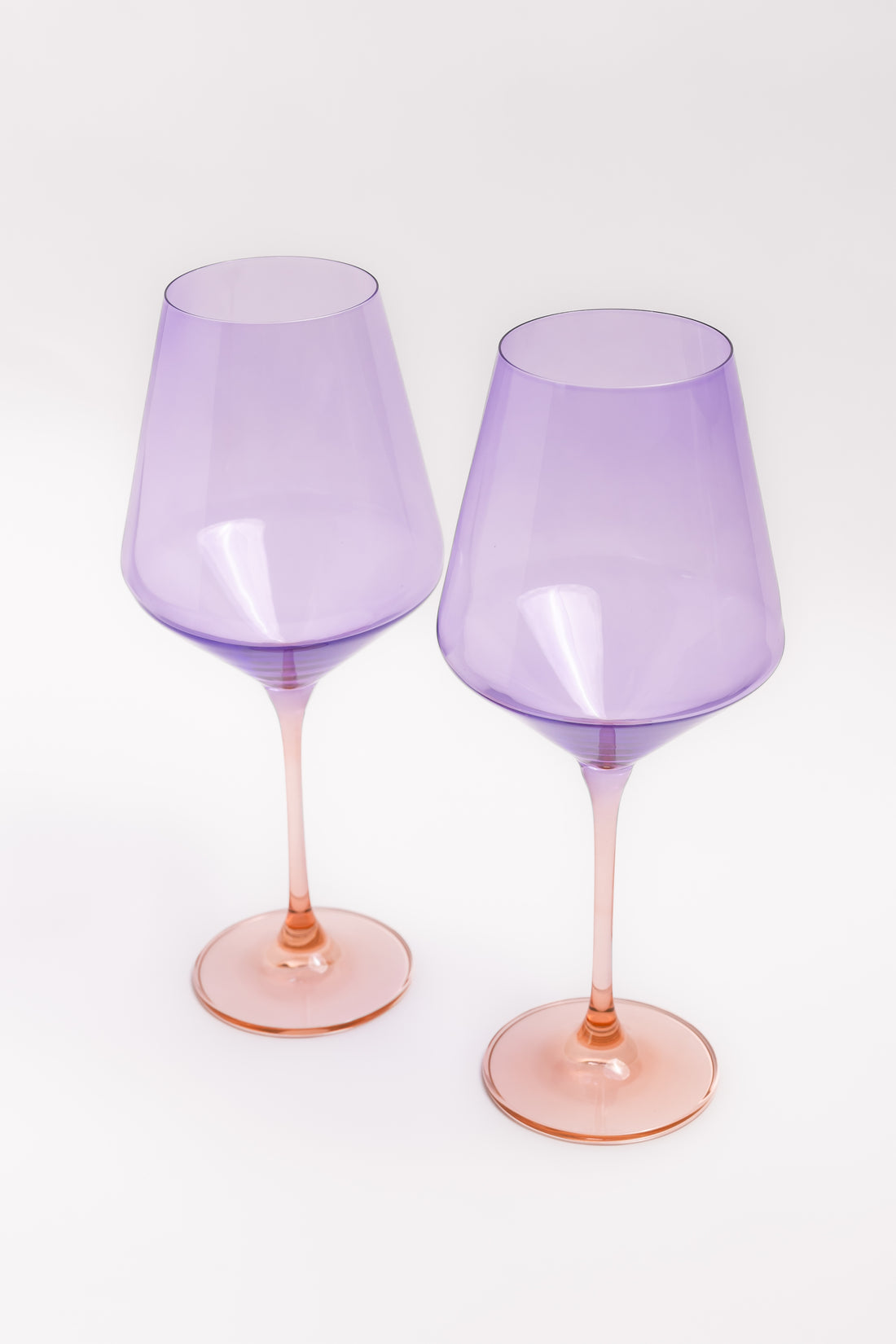 Estelle Colored Wine Stemware - Set of 2 {Colorblock: Lavender + Blush}