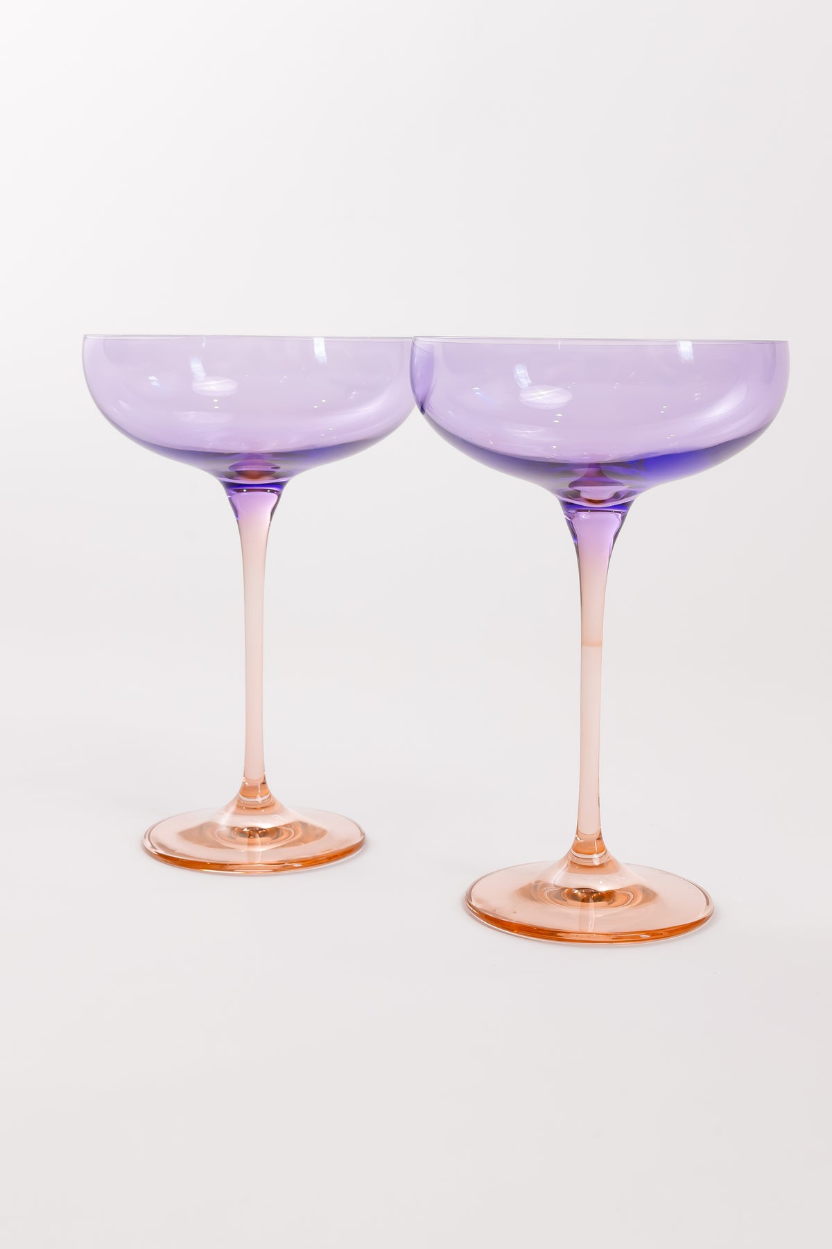 Estelle Colored Champagne Coupe - Set of 2 {Colorblock: Lavender+ Blush Pink}
