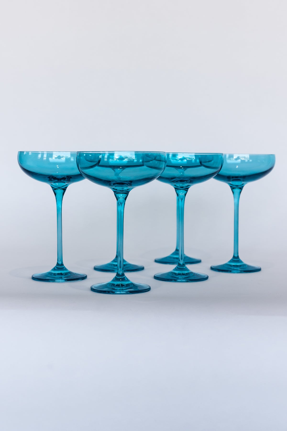 Estelle Colored Champagne Coupe Stemware - Set of 6 {Ocean Blue}