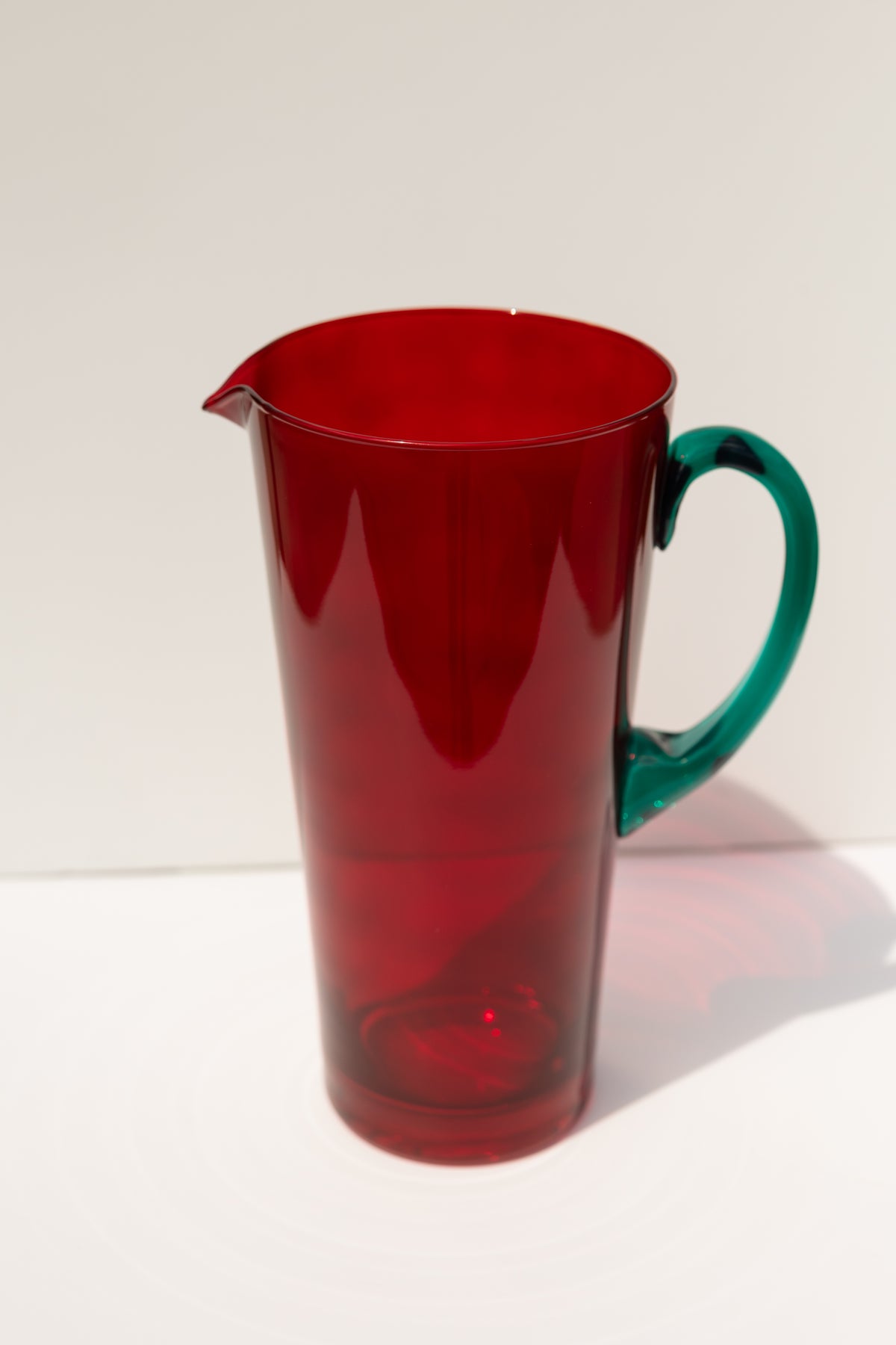 Estelle Colored Drink Pitcher - {Red + Emerald Green}