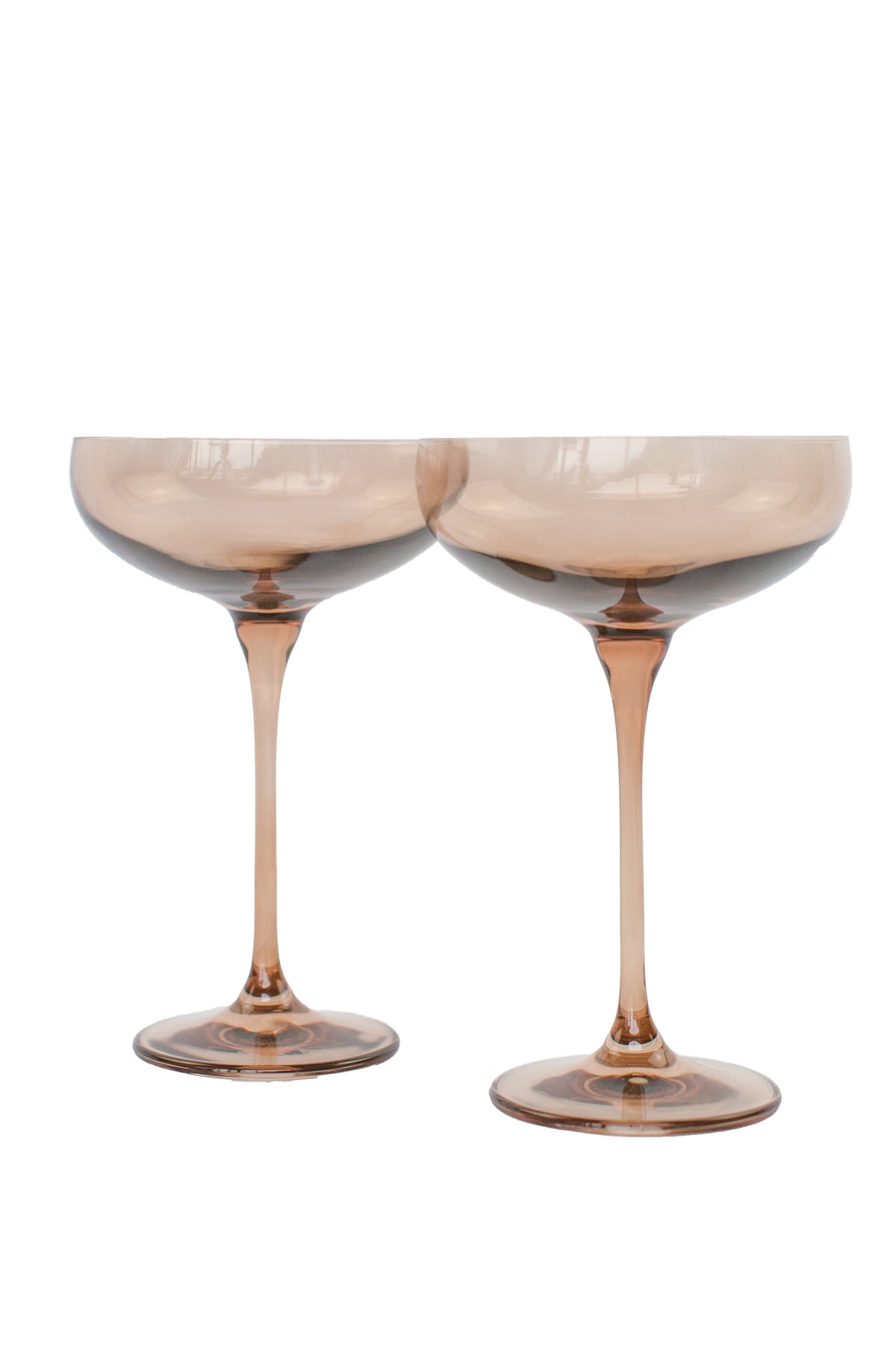 Estelle Colored Champagne Coupe Stemware - Set of 2 {Mocha Mousse (Our Amber Smoke)}