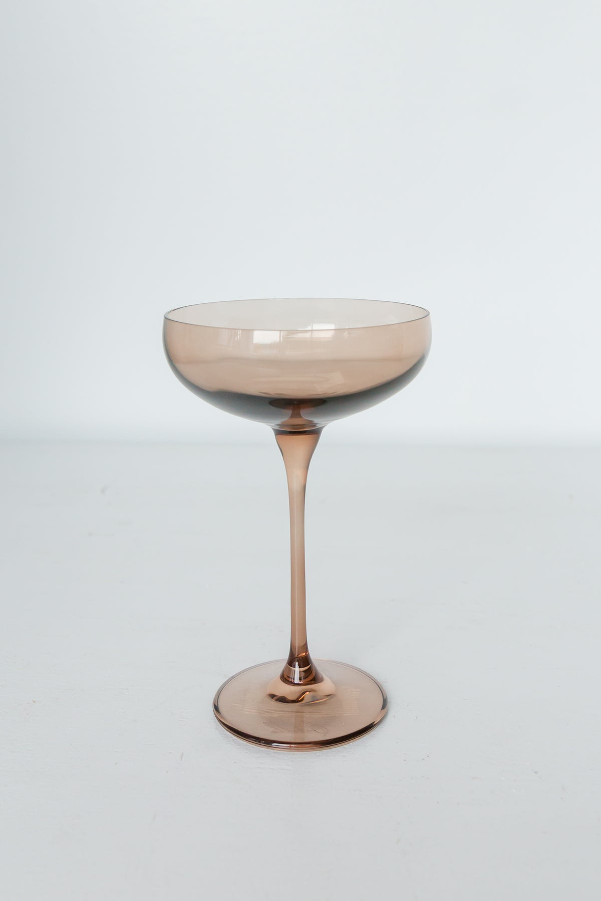 Estelle Colored Champagne Coupe Stemware - Set of 2 {Mocha Mousse (Our Amber Smoke)}