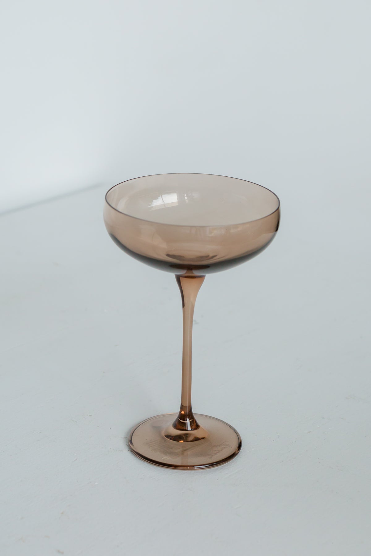Estelle Colored Champagne Coupe Stemware - Set of 2 {Mocha Mousse (Our Amber Smoke)}