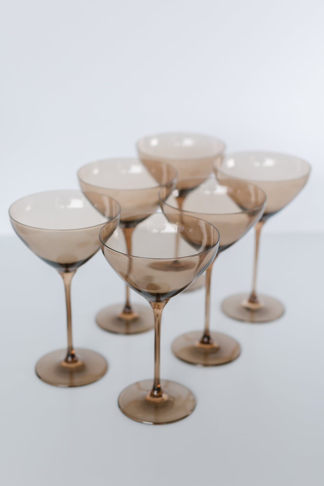 Estelle Colored Martini Glass - Set of 6 {Mocha Mousse (Our Amber Smoke)}