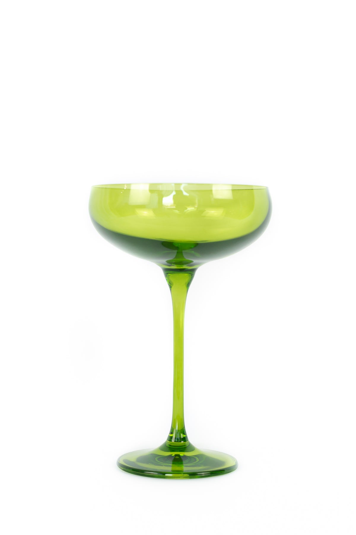 Estelle Colored Champagne Coupe Stemware - Set of 2 {Forest Green}