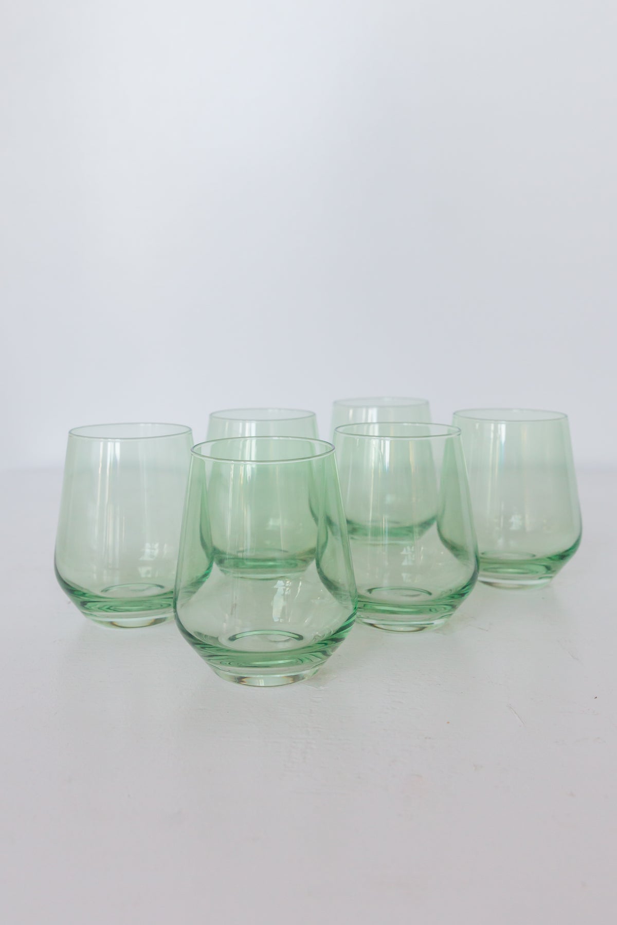 Estelle Colored Wine Stemless - Set of 6 {Mint Green}