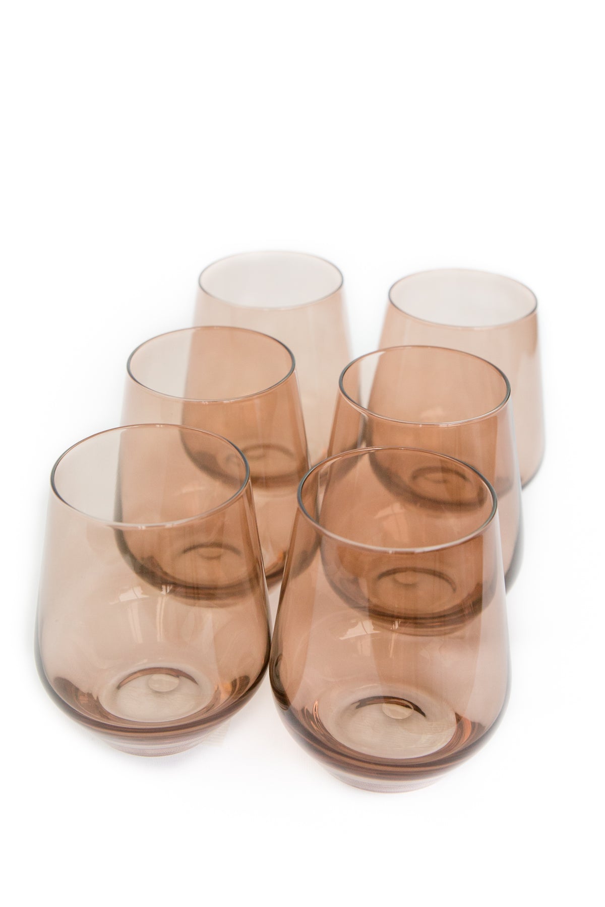 Estelle Colored Wine Stemless - Set of 6 {Mocha Mousse (Our Amber Smoke)}