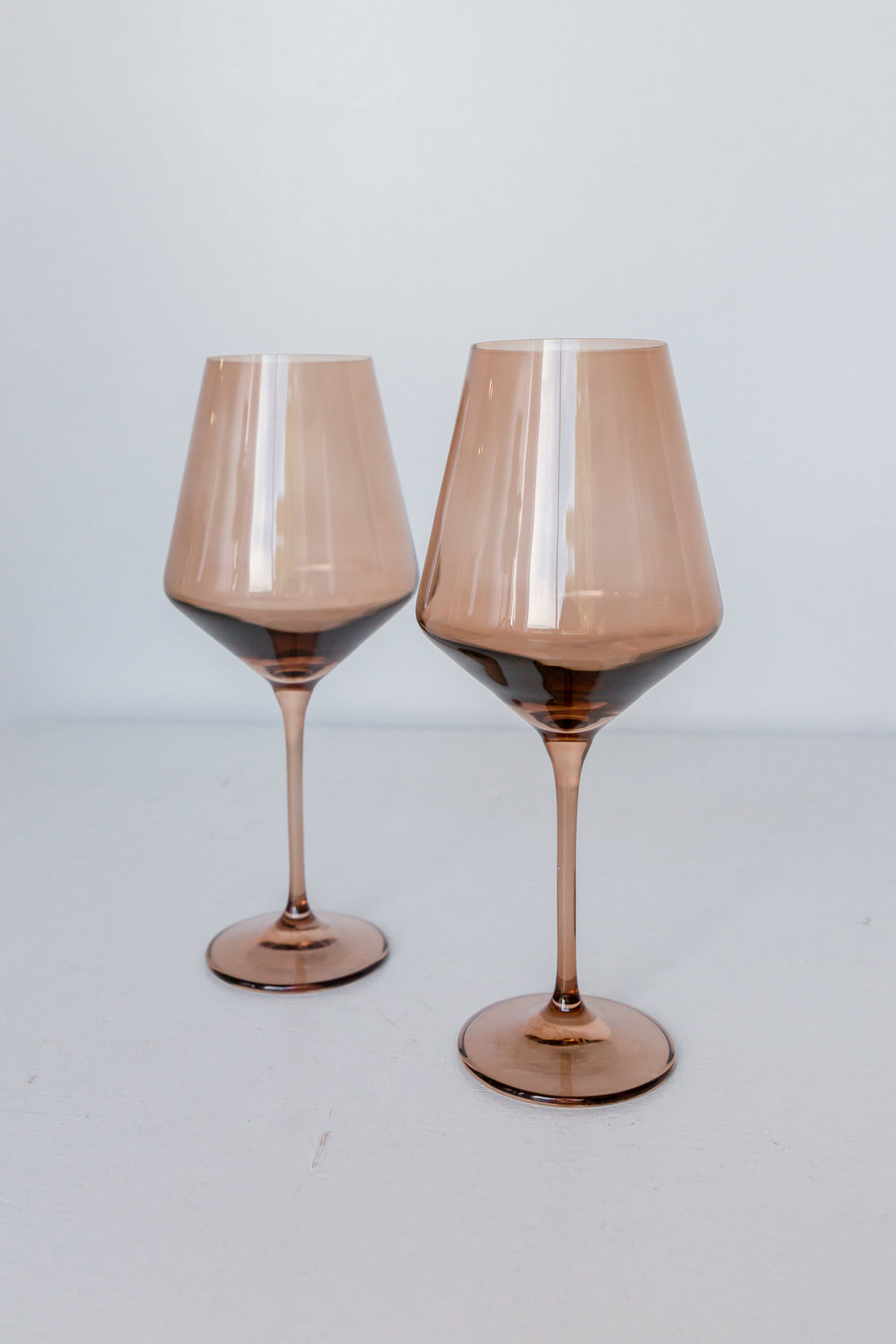 Estelle Colored Wine Stemware - Set of 2 {Mocha Mousse (Our Amber Smoke)}