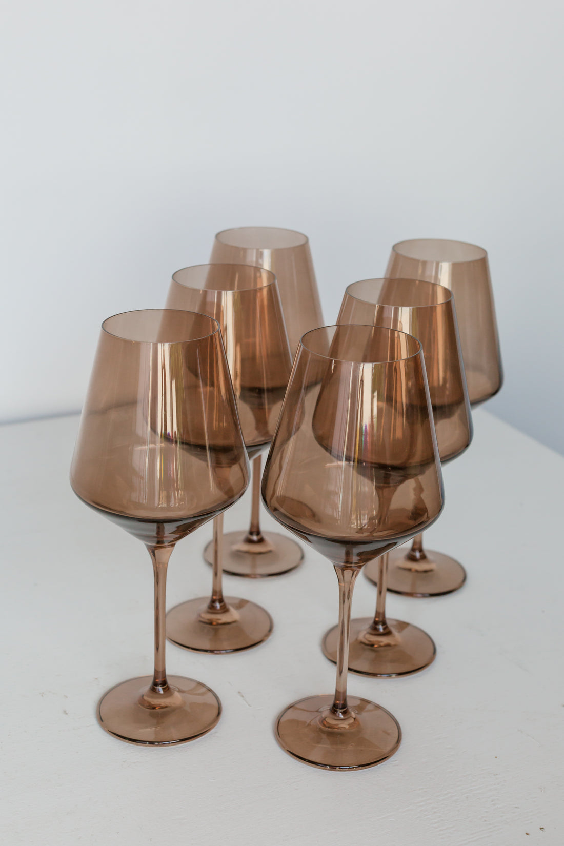 Estelle Colored Wine Stemware - Set of 6 {Mocha Mousse (Our Amber Smoke)}