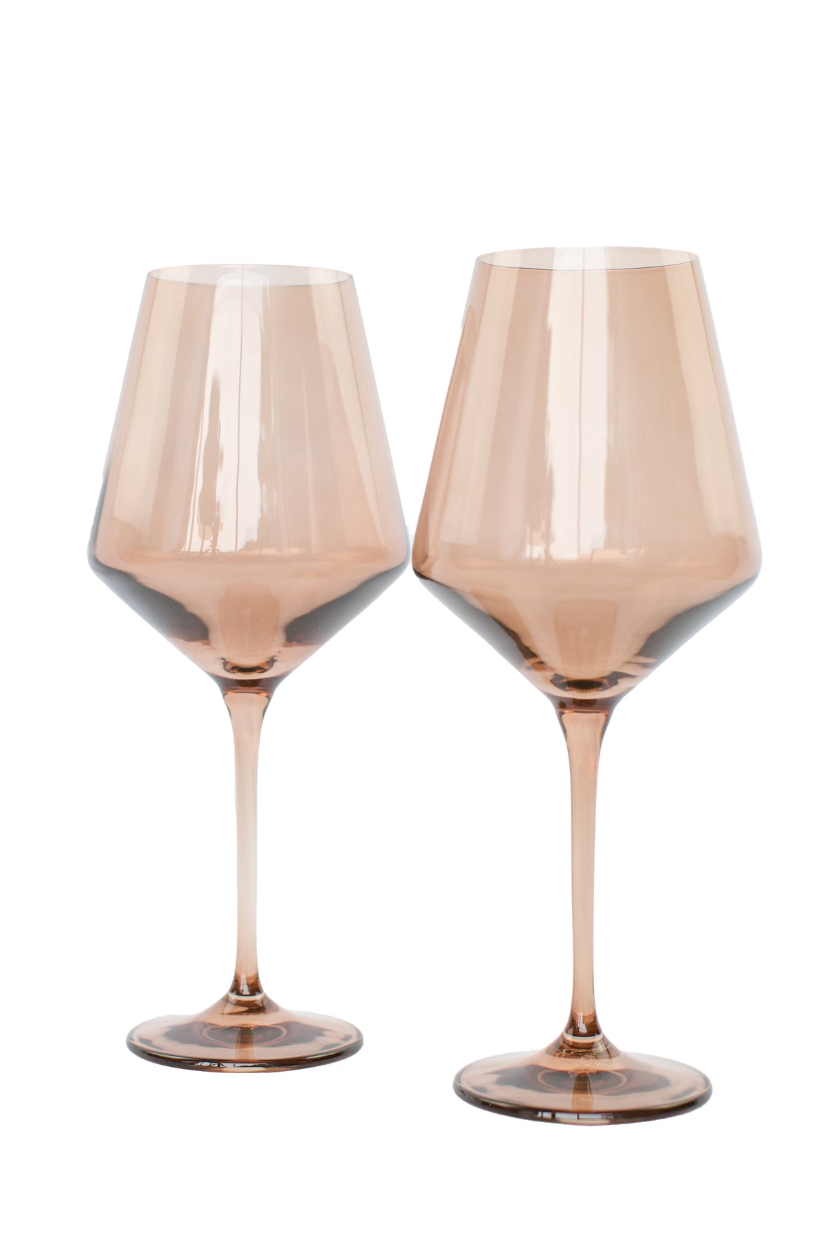 Estelle Colored Wine Stemware - Set of 2 {Mocha Mousse (Our Amber Smoke)}