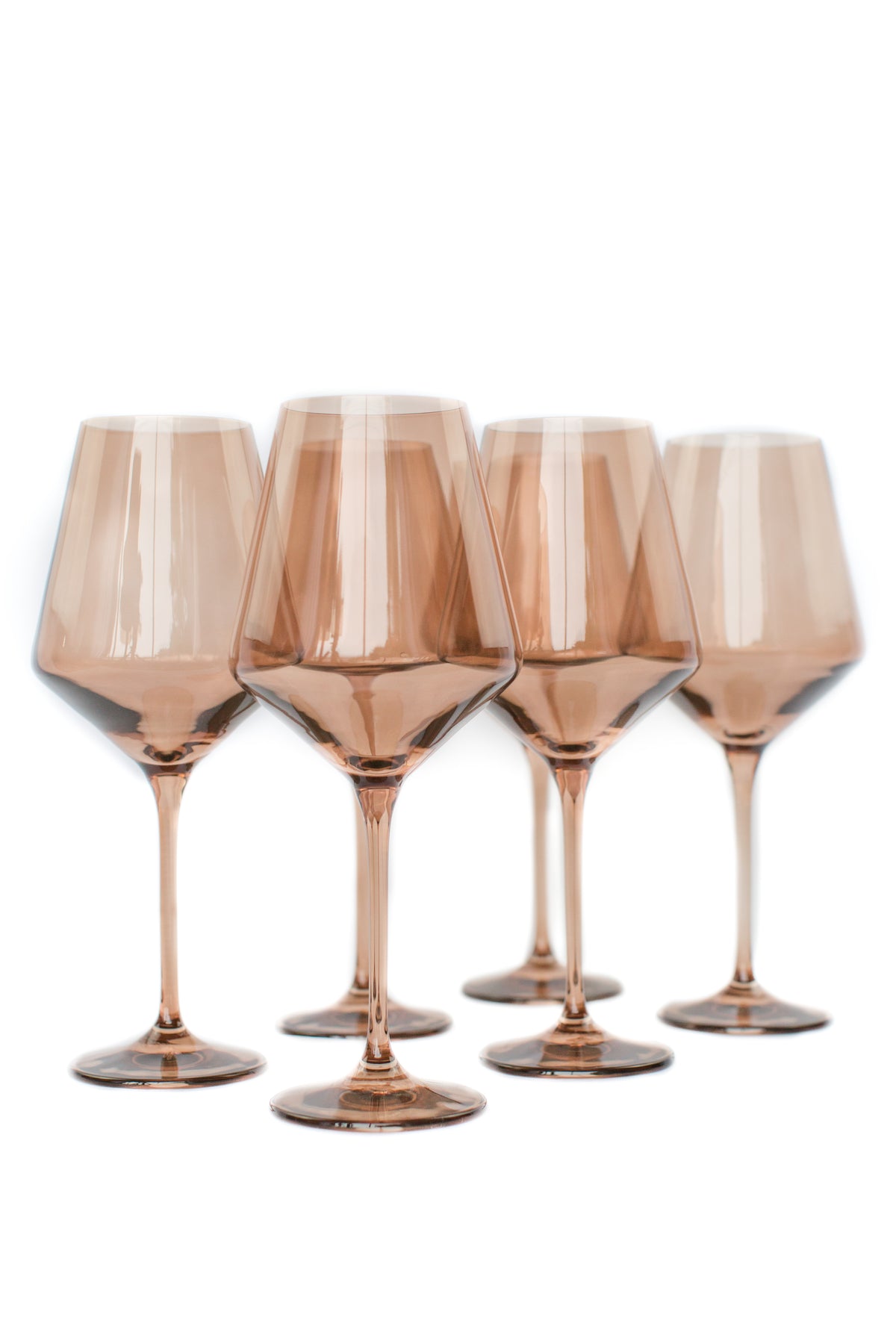Estelle Colored Wine Stemware - Set of 6 {Mocha Mousse (Our Amber Smoke)}