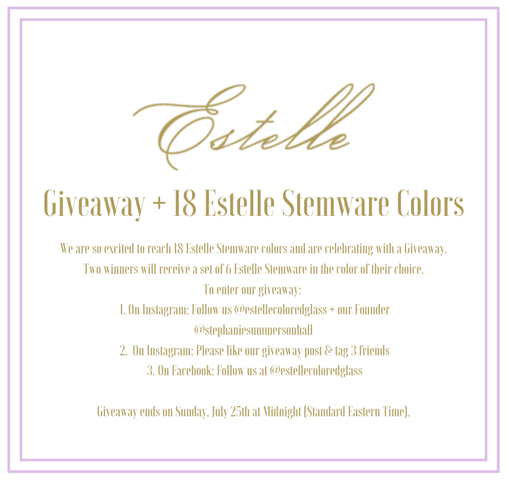 GIVEAWAY + 18 Estelle Stemware Colors