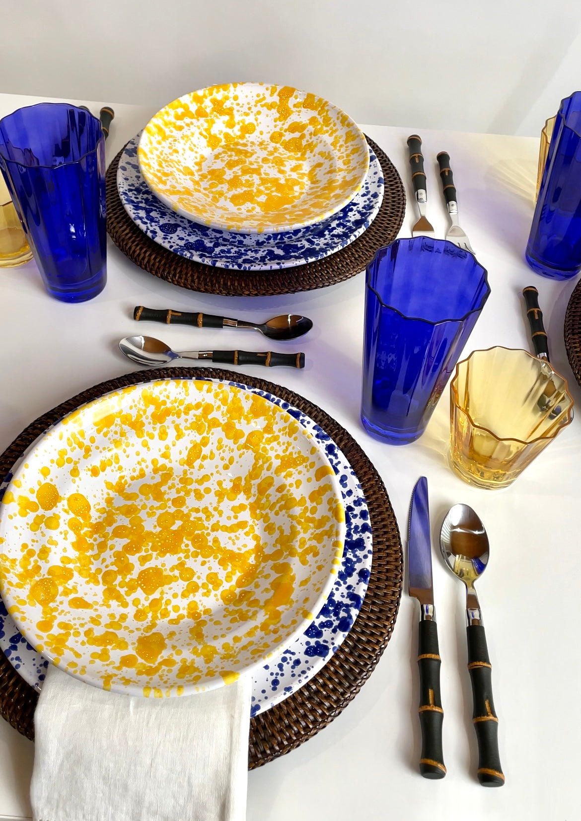 Royal Blue + Yellow Tablescape