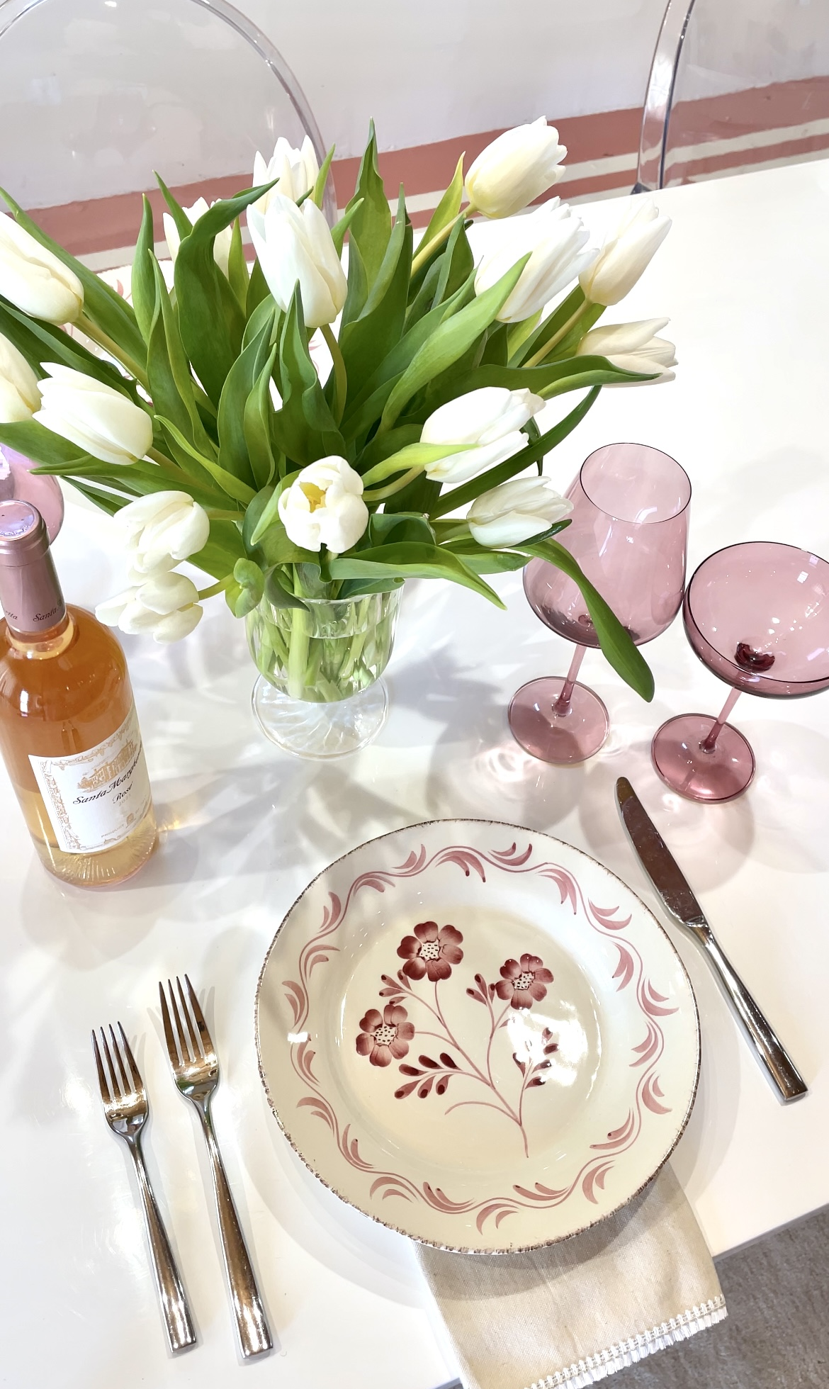 Rose Colored Glasses Tablescape