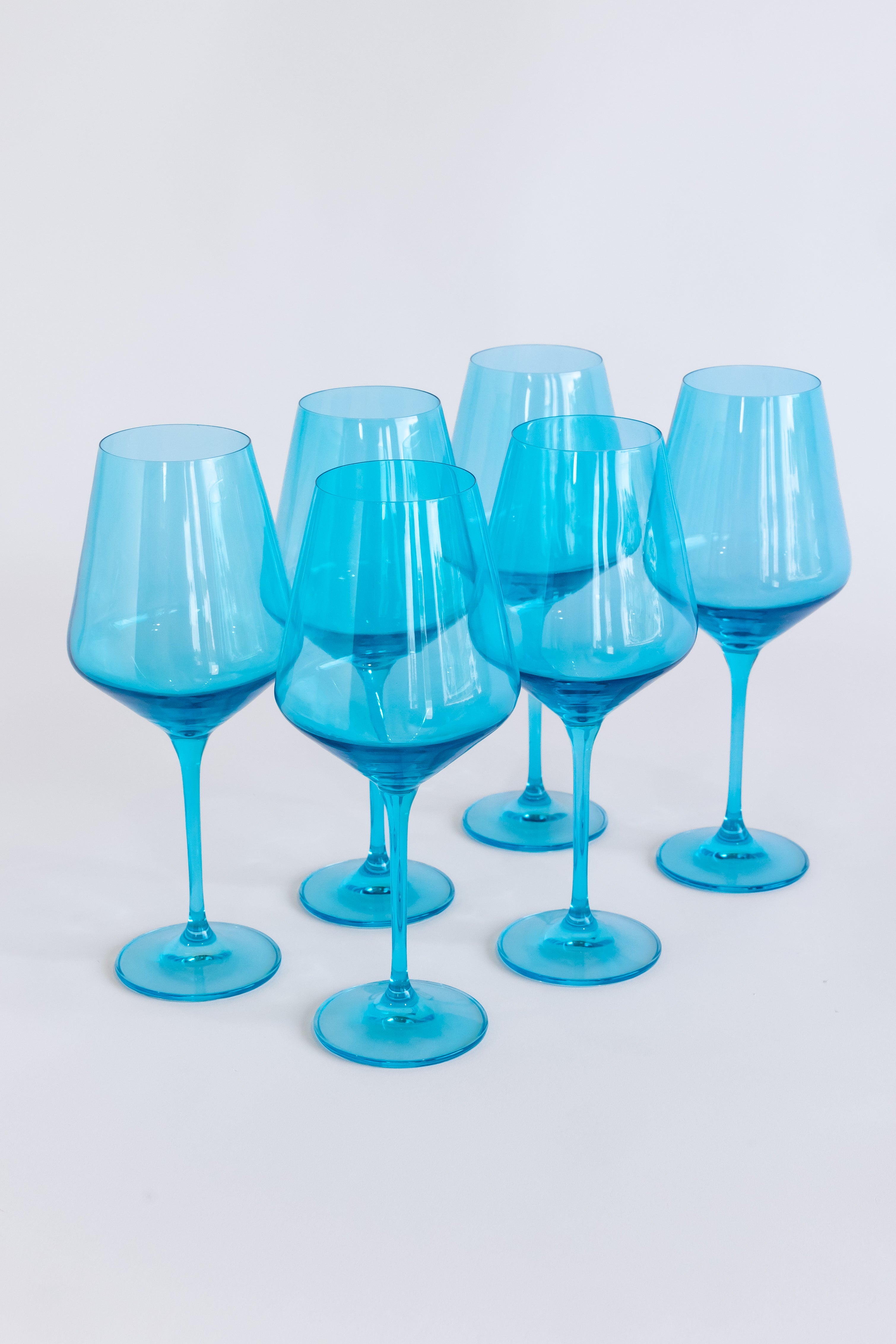 Estelle Colored Wine Stemware - Set of 6 {Ocean Blue}