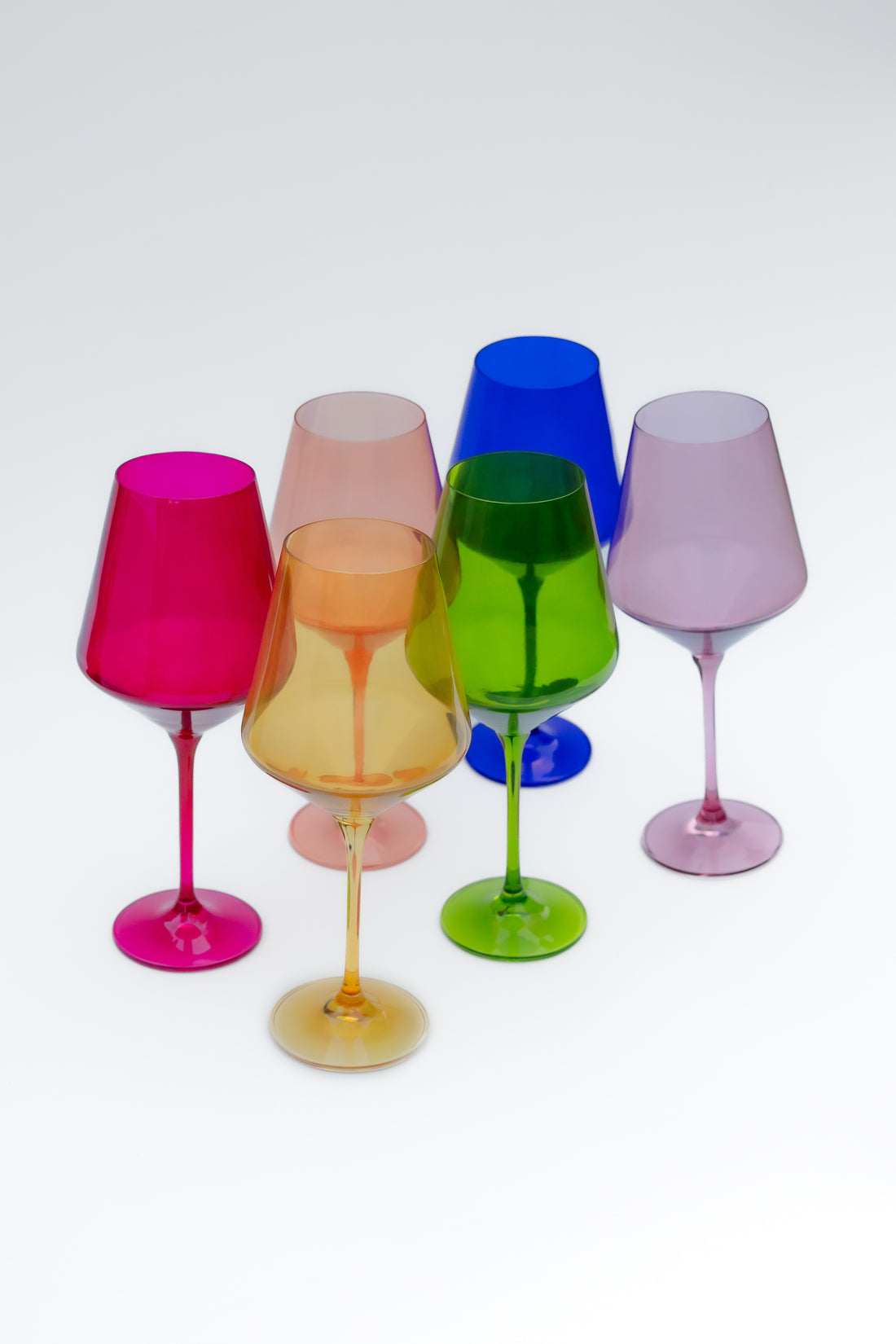 Estelle Colored Wine Stemware - Set of 6 {Vibrant Mixed Set}