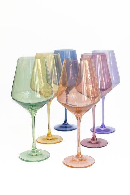 Estelle Colored Wine Stemware - Set of 6 {Pastel Mixed Set}