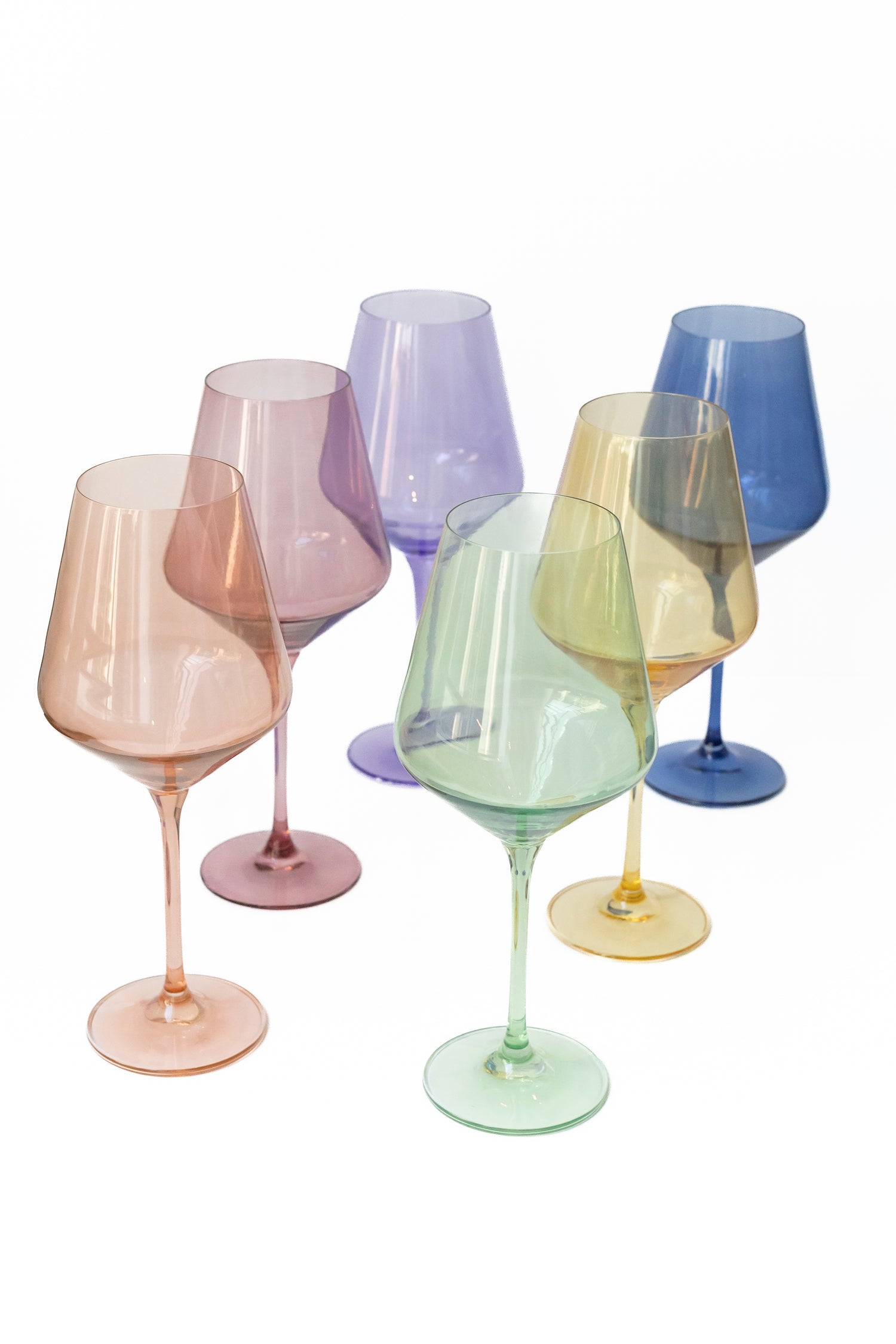 Estelle Colored Wine Stemware - Set of 6 {Pastel Mixed Set}