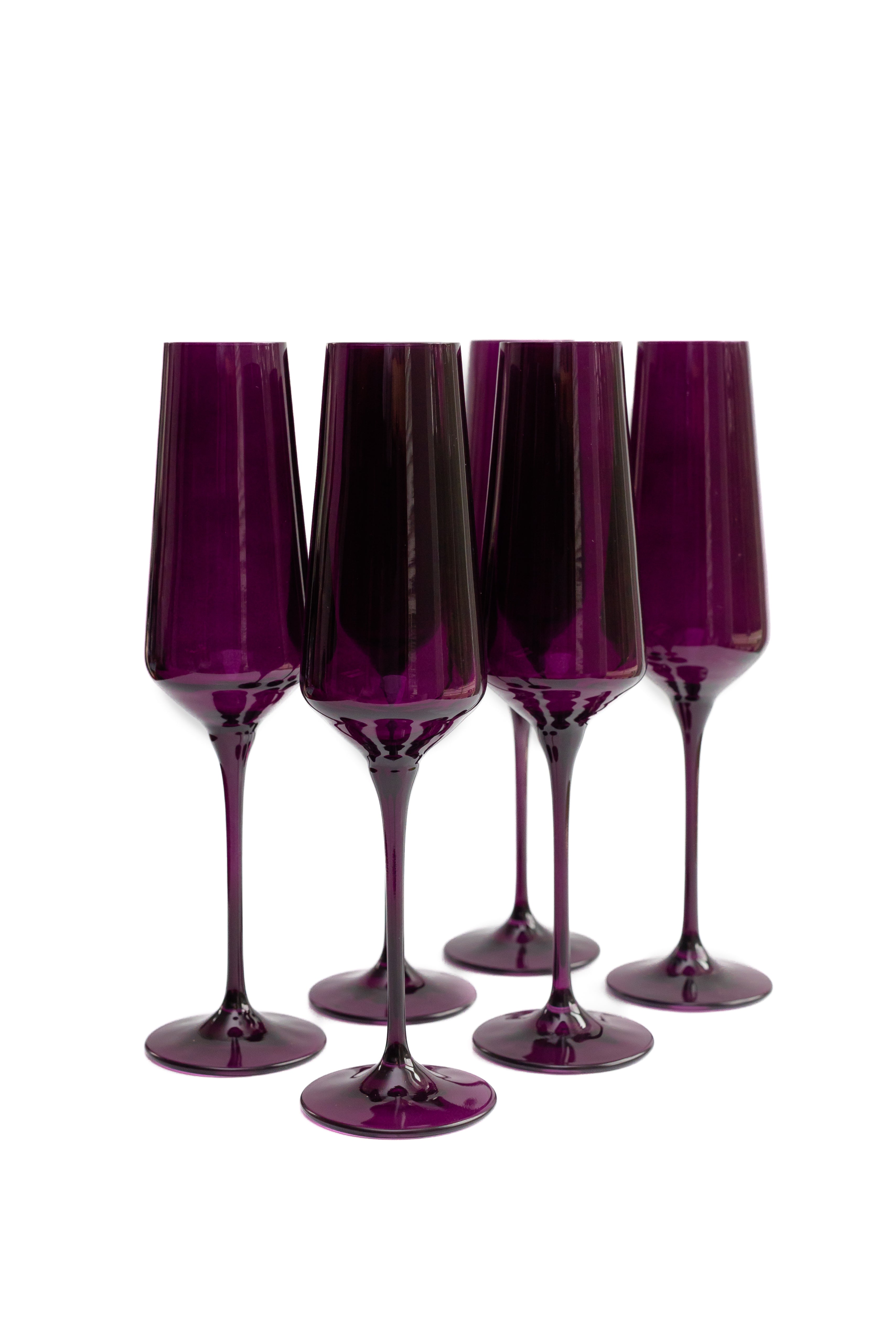 Estelle Colored Champagne Flute - Set of 6 {Amethyst}