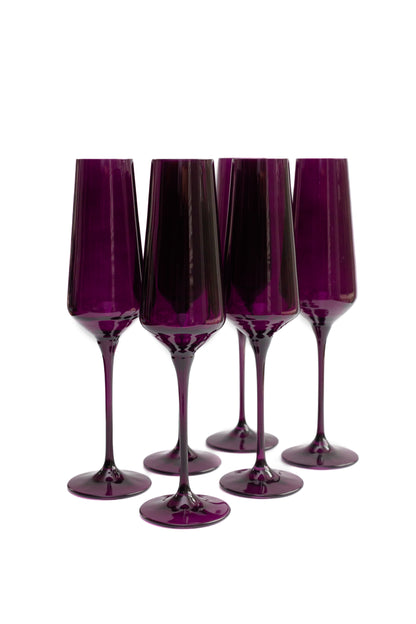 Estelle Colored Champagne Flute - Set of 6 {Amethyst}