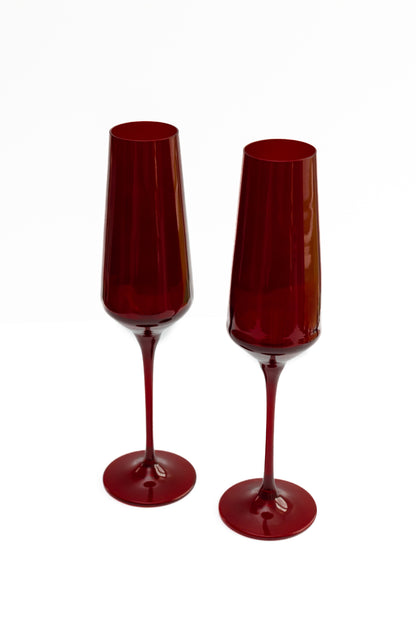 Estelle Colored Champagne Flute - Set of 2 {Red}