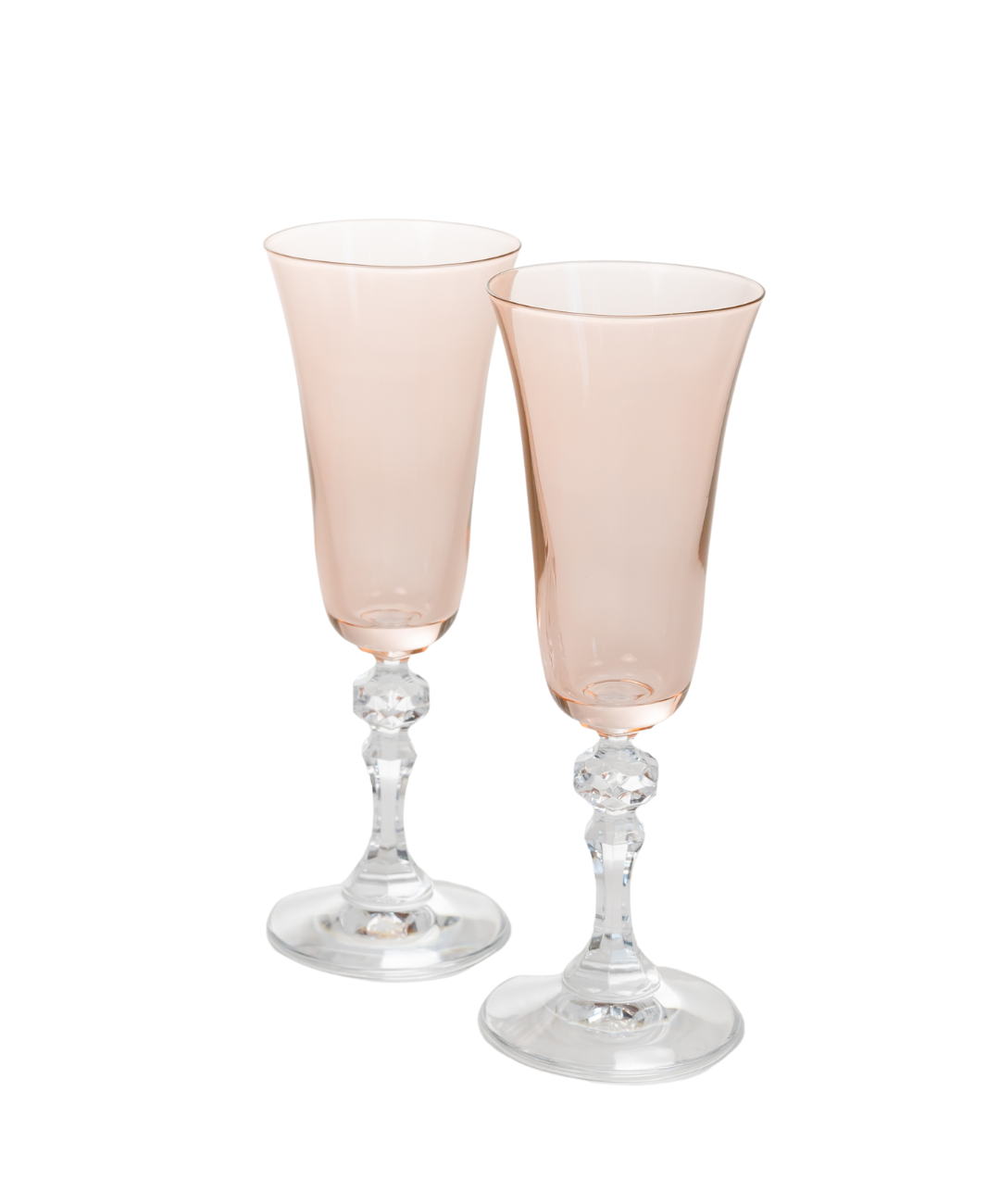 Estelle Colored Regal Flute With Clear Stem - Set of 2 {Blush Pink}