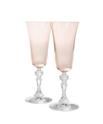 Estelle Colored Regal Flute With Clear Stem - Set of 2 {Blush Pink}