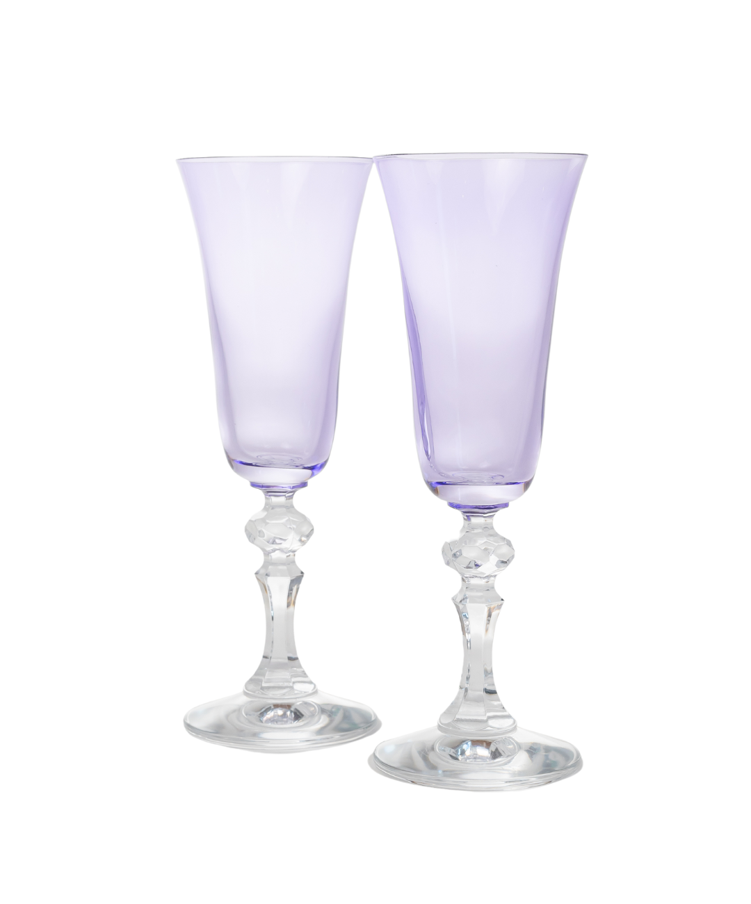 Estelle Colored Regal Flute With Clear Stem - Set of 2 {Lavender}