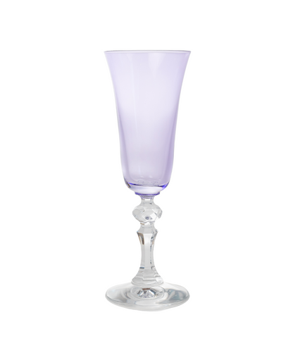 Estelle Colored Regal Flute With Clear Stem - Set of 2 {Lavender}