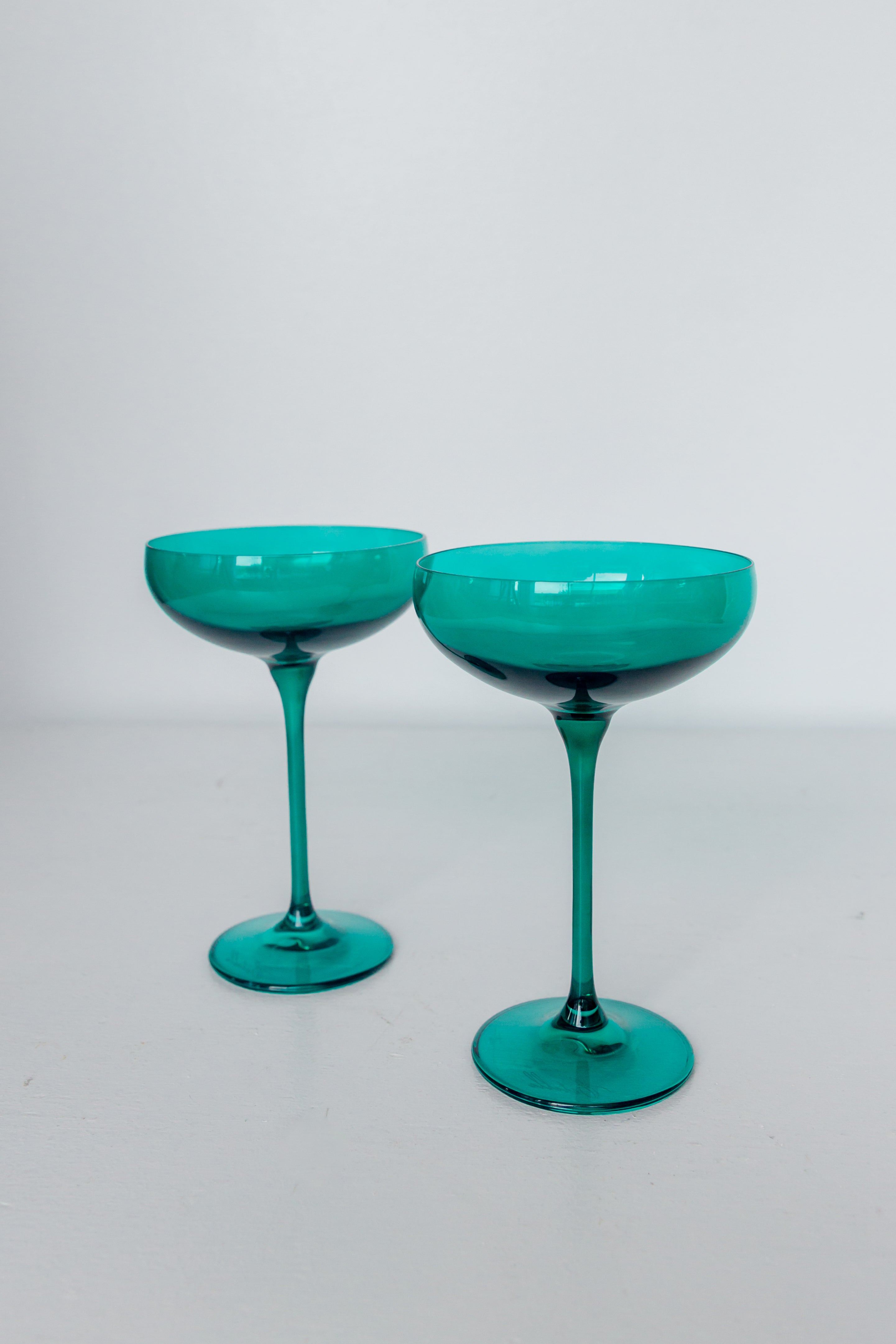 Estelle Colored Champagne Coupe Stemware - Set of 2 {Emerald Green}