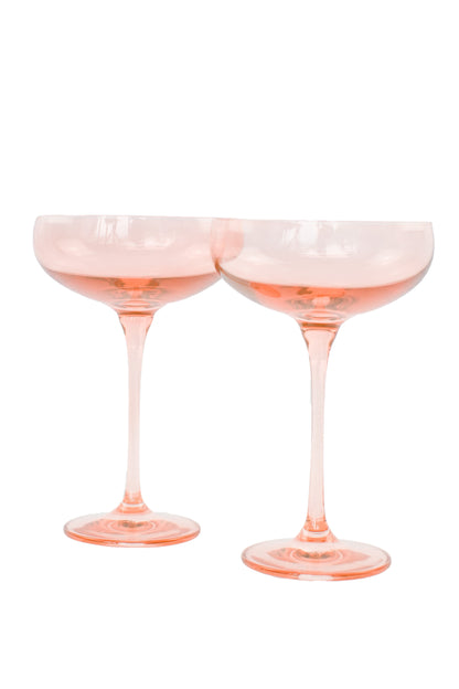 Estelle Colored Champagne Coupe Stemware - Set of 2 {Blush Pink}