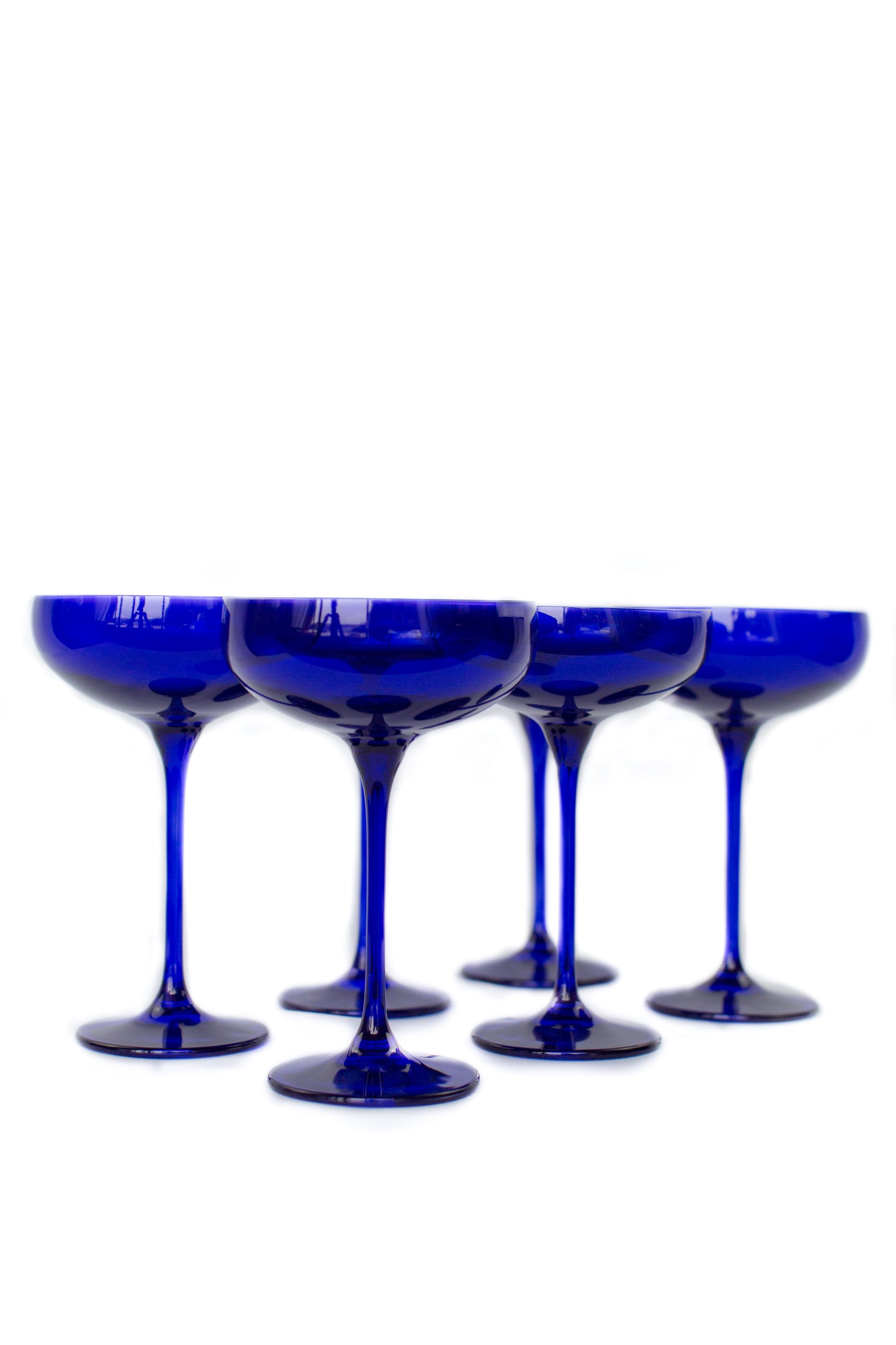 Estelle Colored Champagne Coupe Stemware - Set of 6 {Royal Blue}