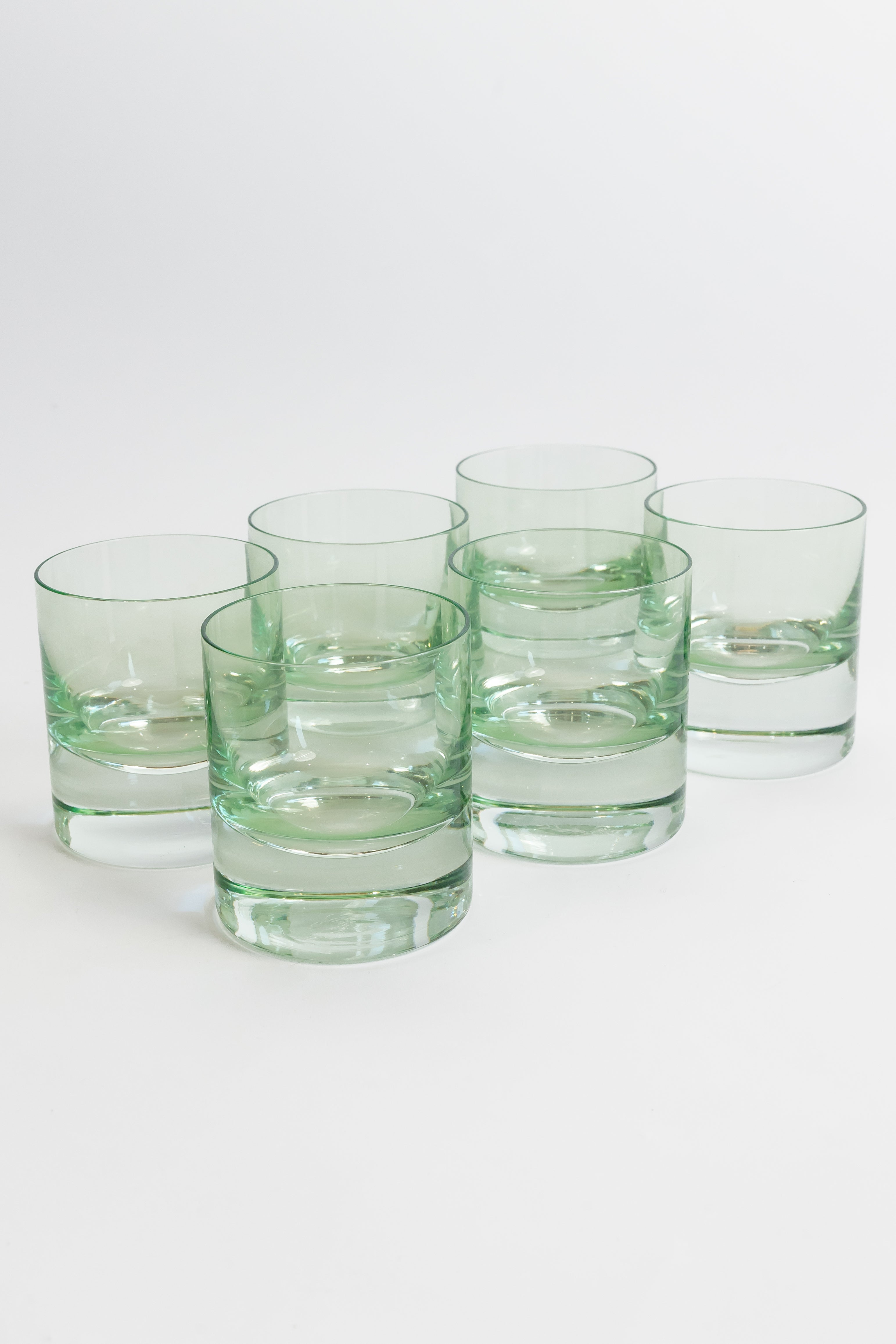 Estelle Colored Rocks Glass - Set of 6 {Mint Green}