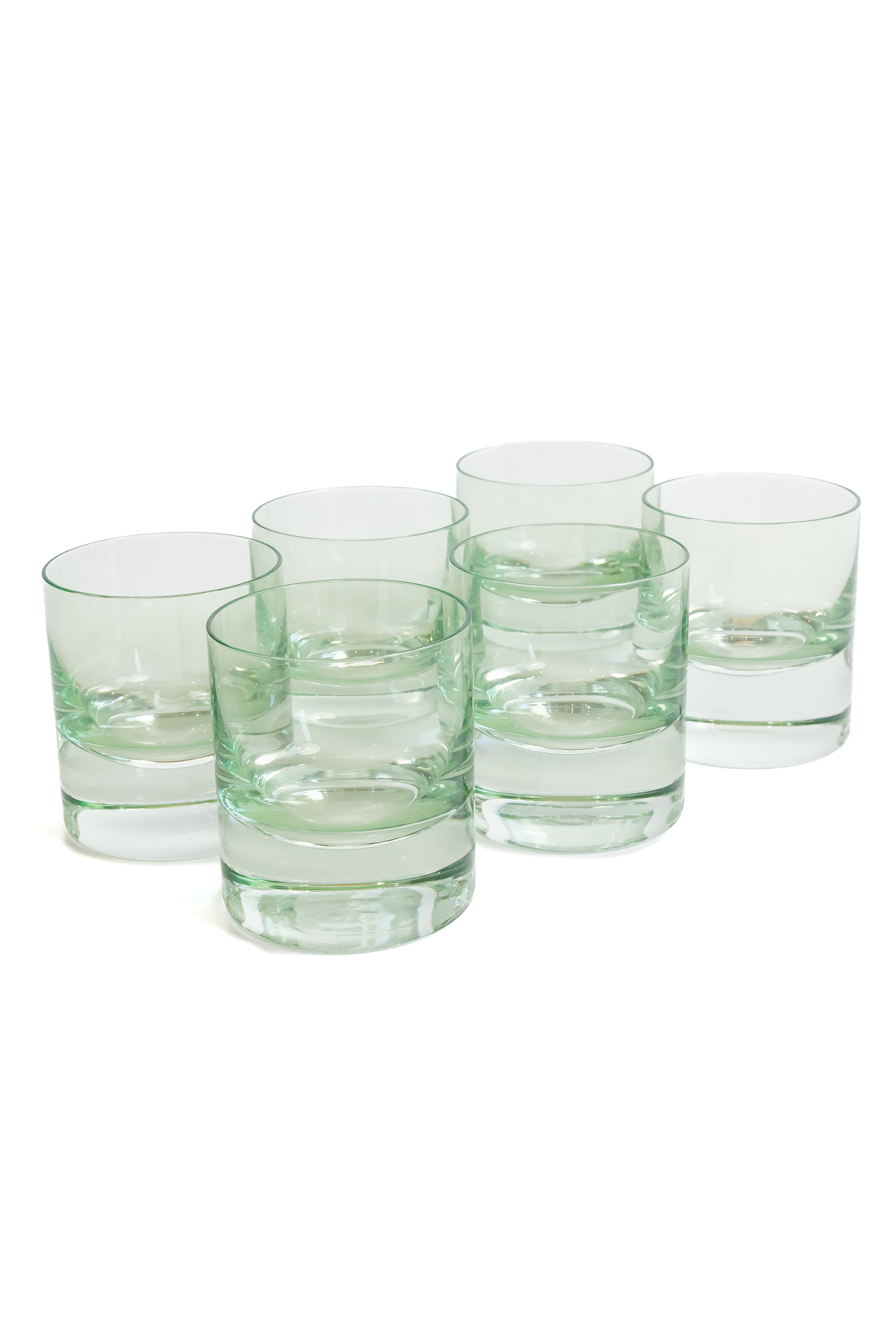 Estelle Colored Rocks Glass - Set of 6 {Mint Green}