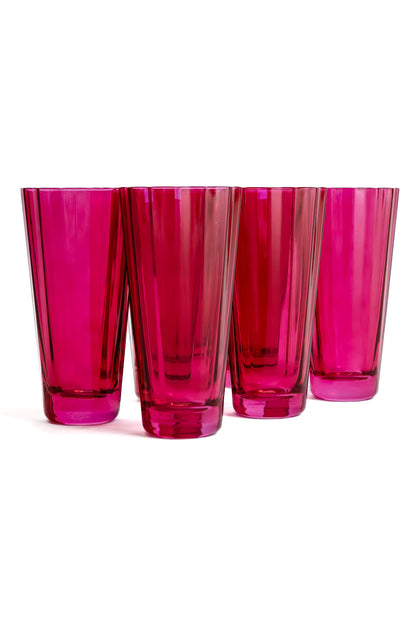 Estelle Colored Sunday High Balls - Set of 6 {Fuchsia}