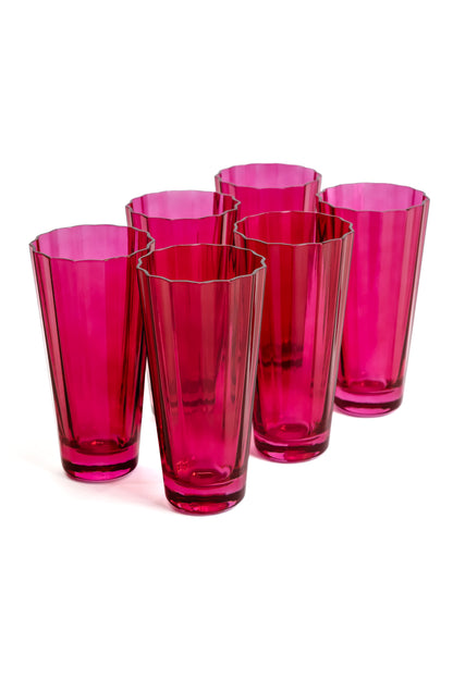 Estelle Colored Sunday High Balls - Set of 6 {Fuchsia}