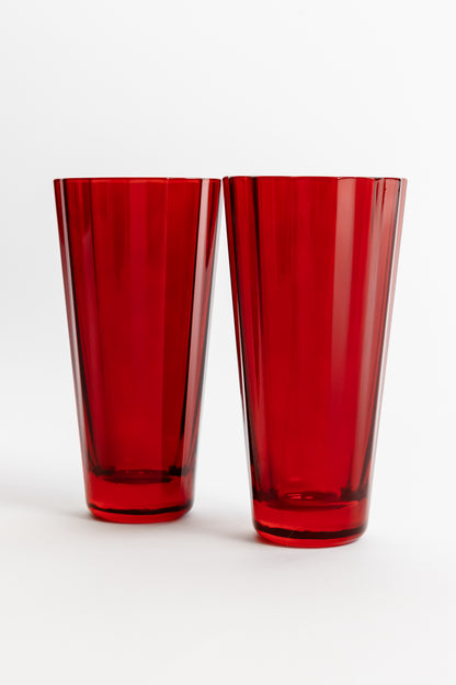 Estelle Colored Sunday High Balls - Set of 2 {Red)