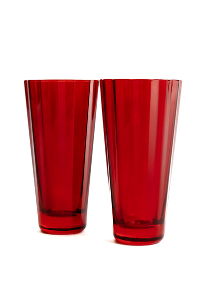 Estelle Colored Sunday High Balls - Set of 2 {Red)