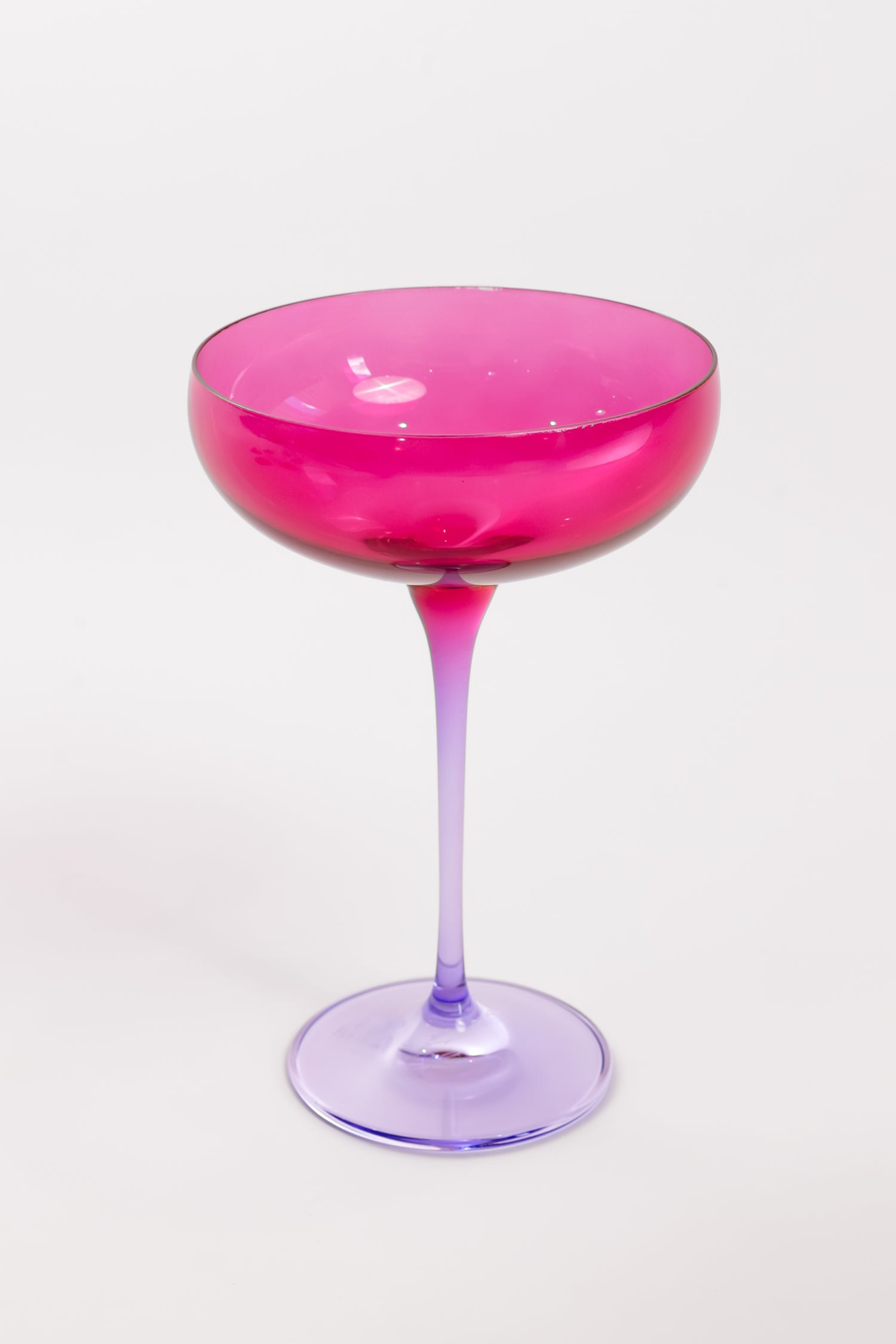 Estelle Colored Champagne Coupe - Set of 6 {Colorblock: Fuchsia + Lavender}