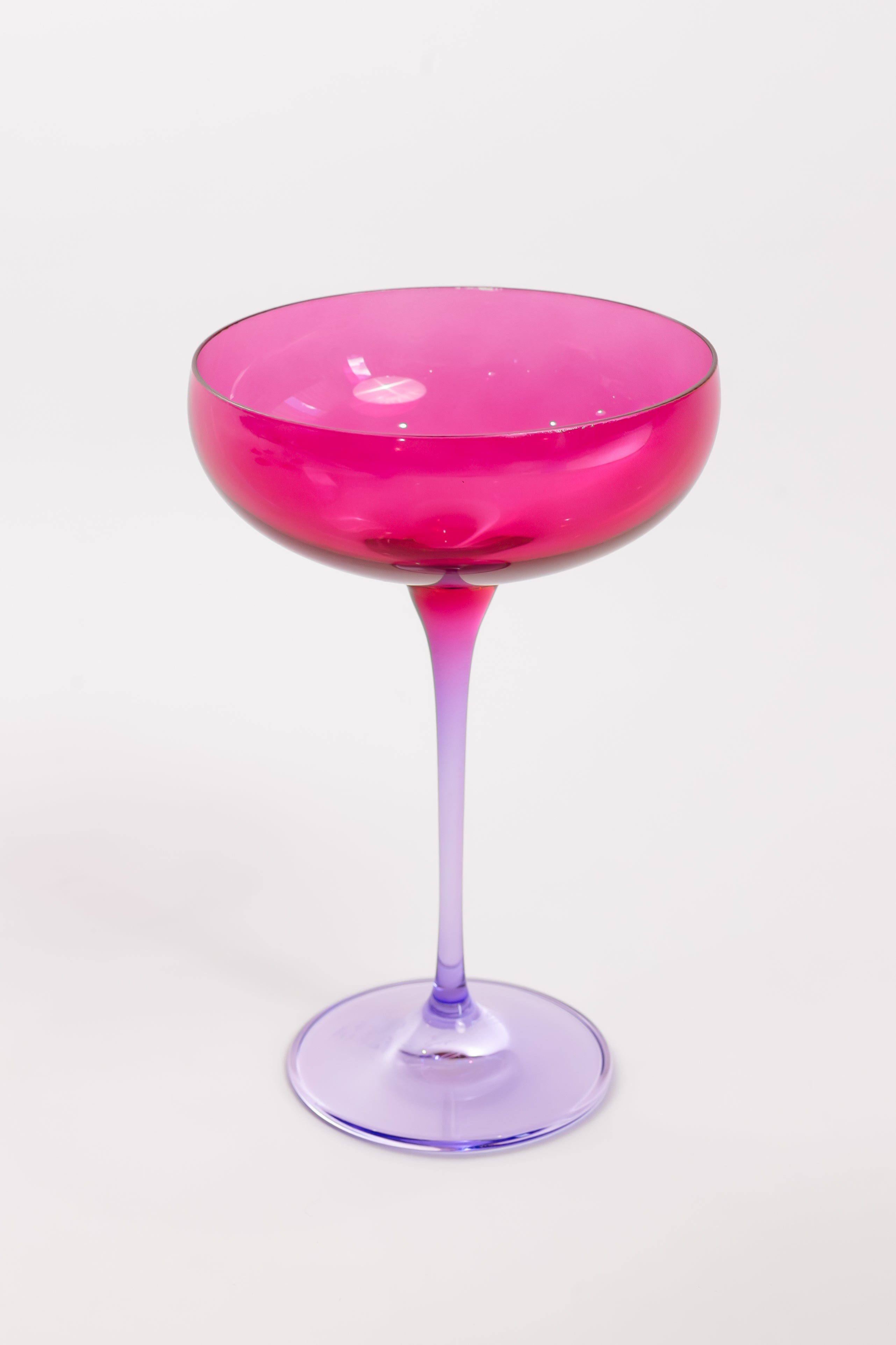 Estelle Colored Champagne Coupe - Set of 6 {Colorblock: Fuchsia + Lavender}