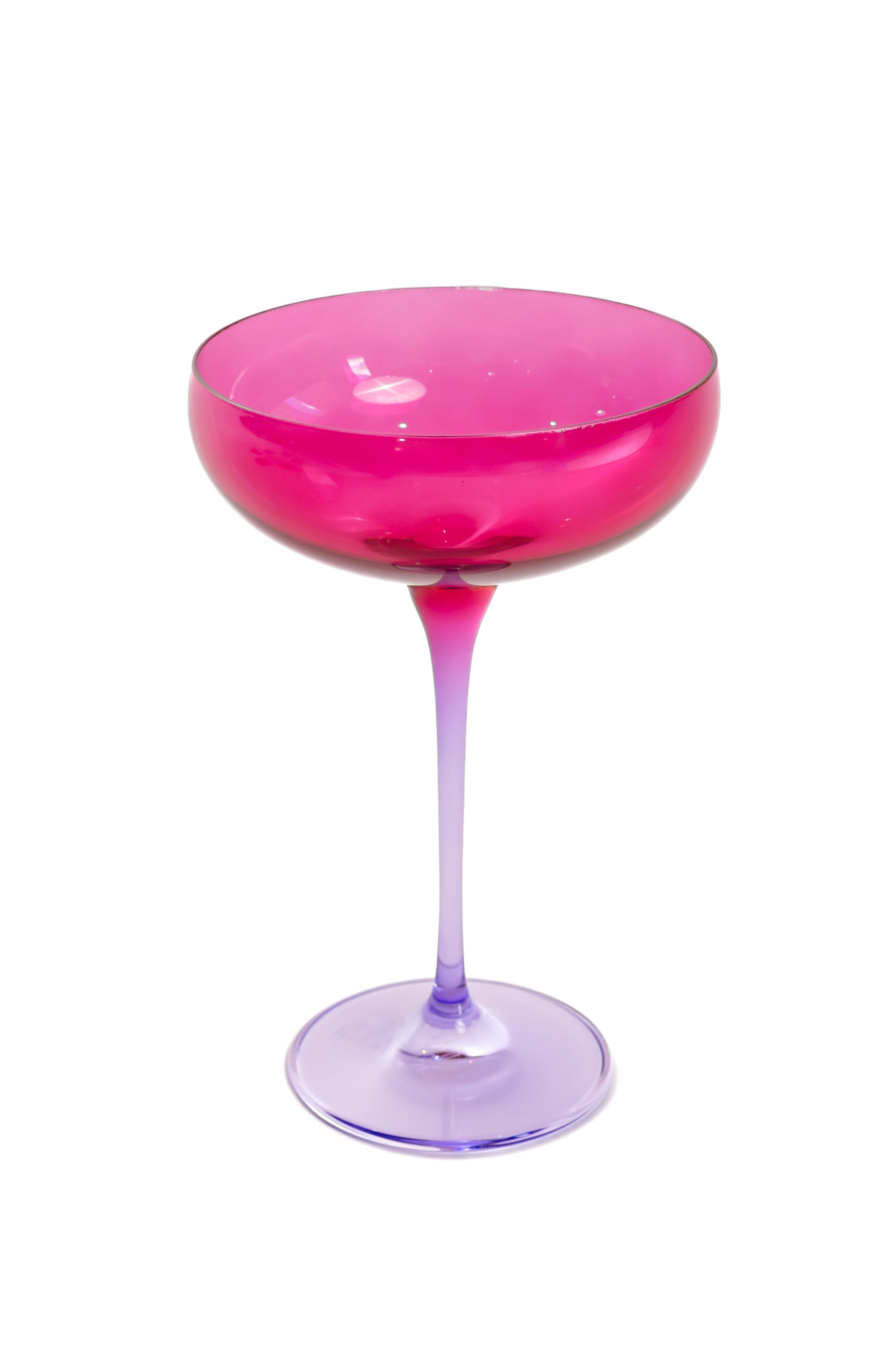 Estelle Colored Champagne Coupe - Set of 6 {Colorblock: Fuchsia + Lavender}