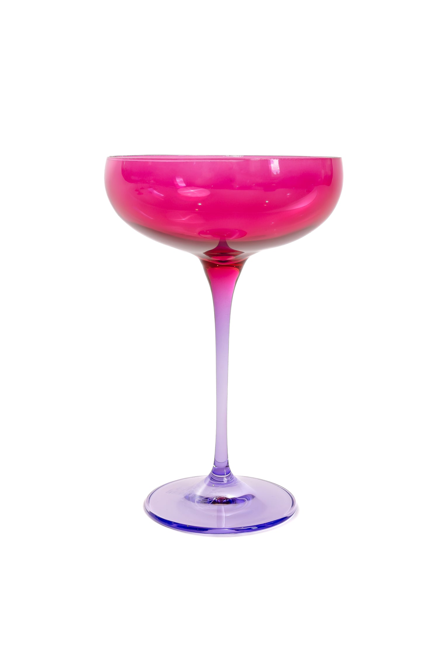 Estelle Colored Champagne Coupe - Set of 2 {Colorblock: Fuchsia + Lavender}