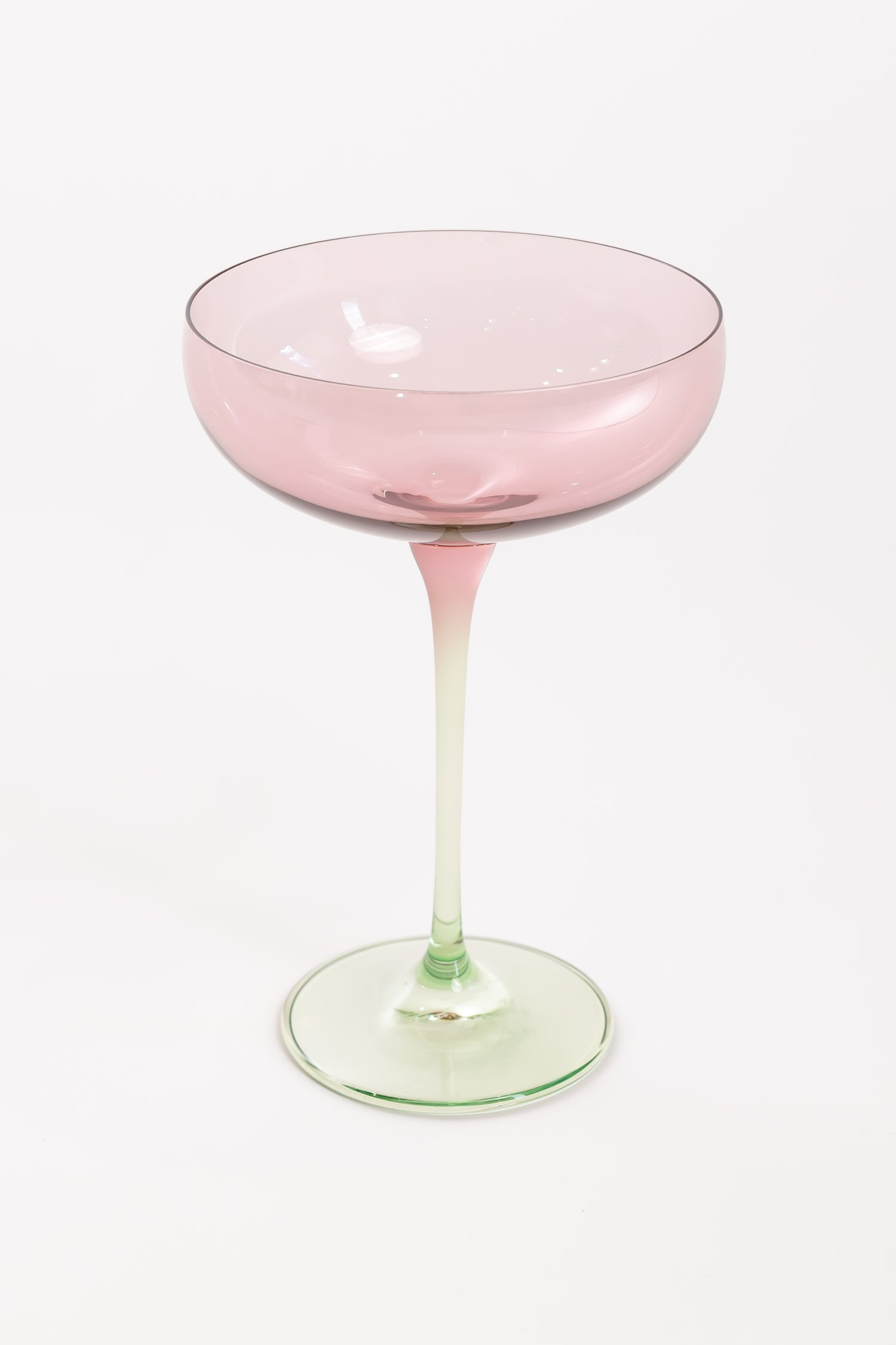 Estelle Colored Champagne Coupe - Set of 2 {Colorblock: Rose + Mint Green}