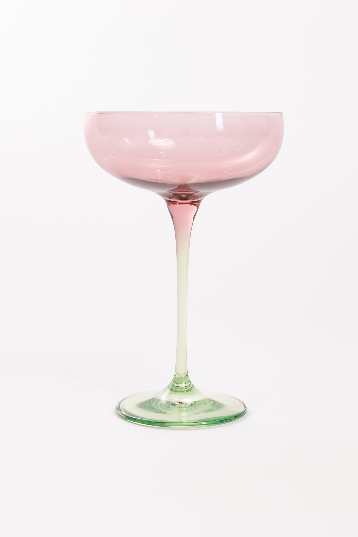 Estelle Colored Champagne Coupe - Set of 2 {Colorblock: Rose + Mint Green}