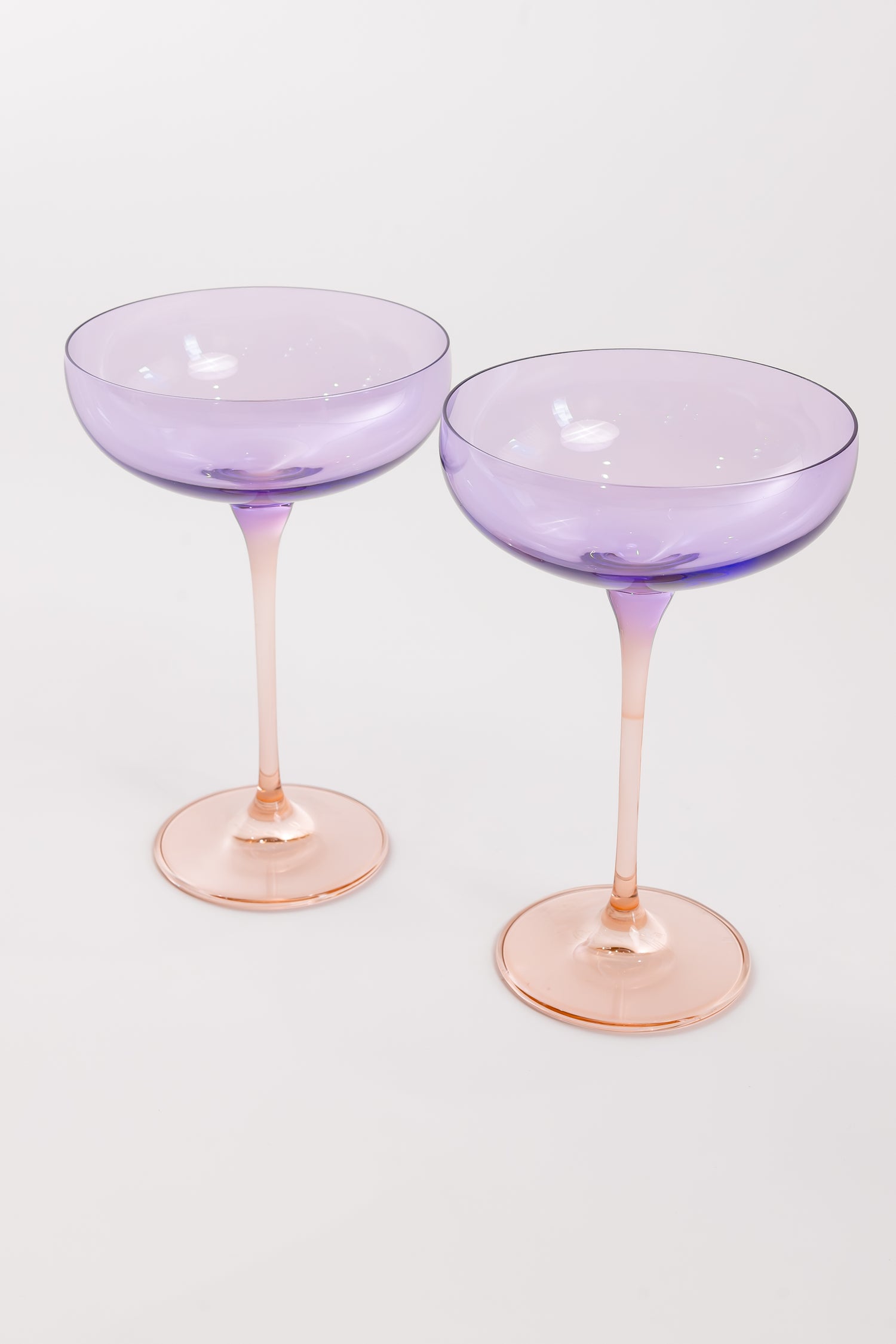 Estelle Colored Champagne Coupe - Set of 2 {Colorblock: Lavender+ Blush Pink}