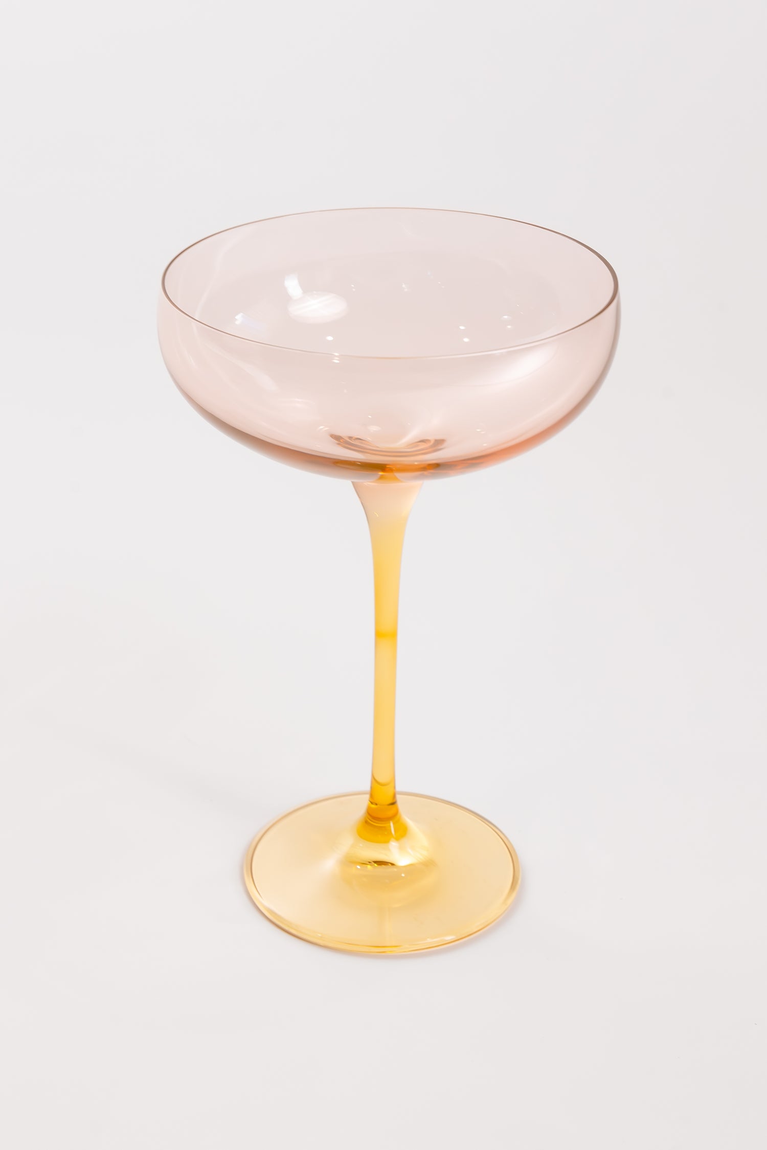 Estelle Colored Champagne Coupe - Set of 2 {Colorblock: Blush Pink + Yellow}