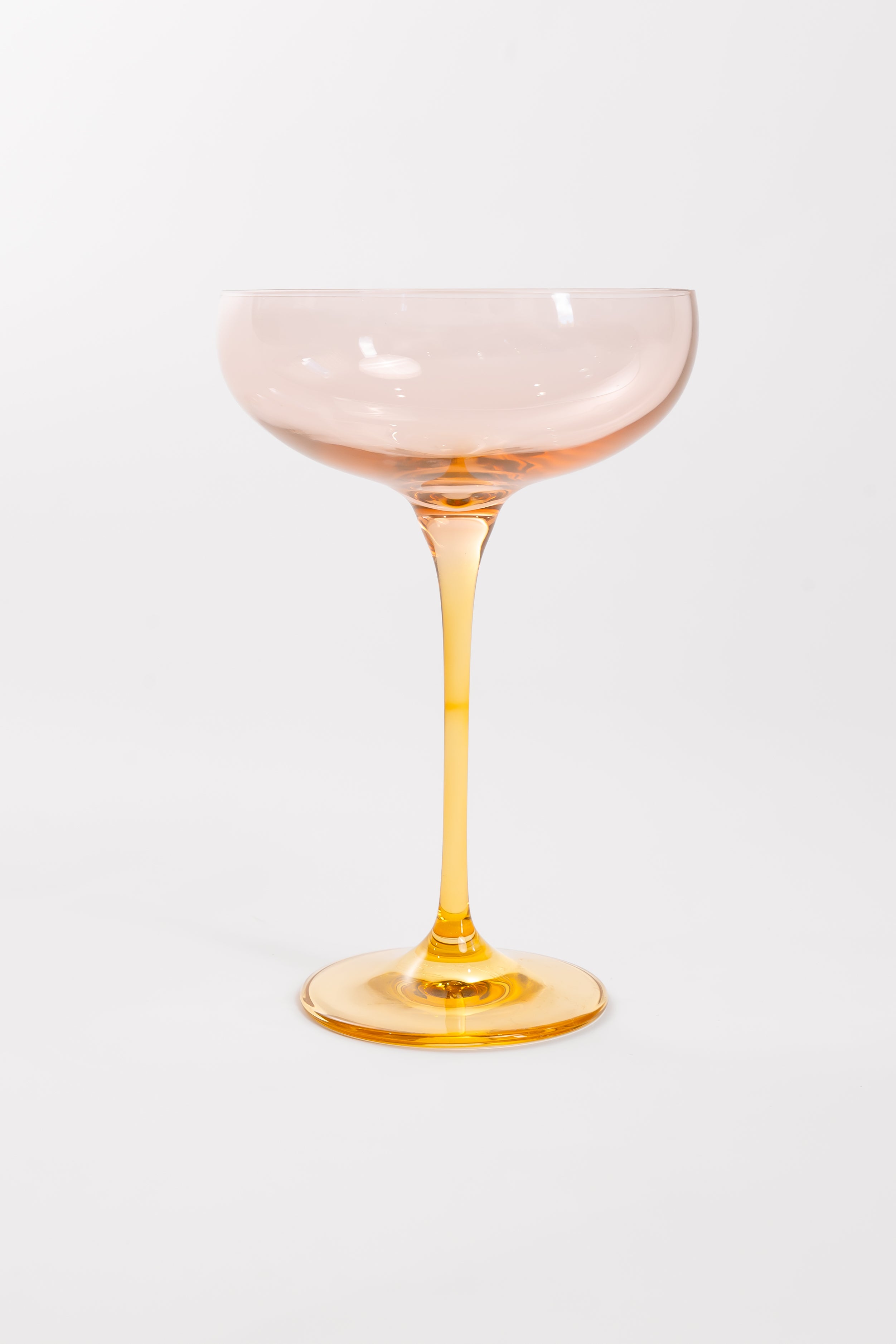 Estelle Colored Champagne Coupe - Set of 2 {Colorblock: Blush Pink + Yellow}