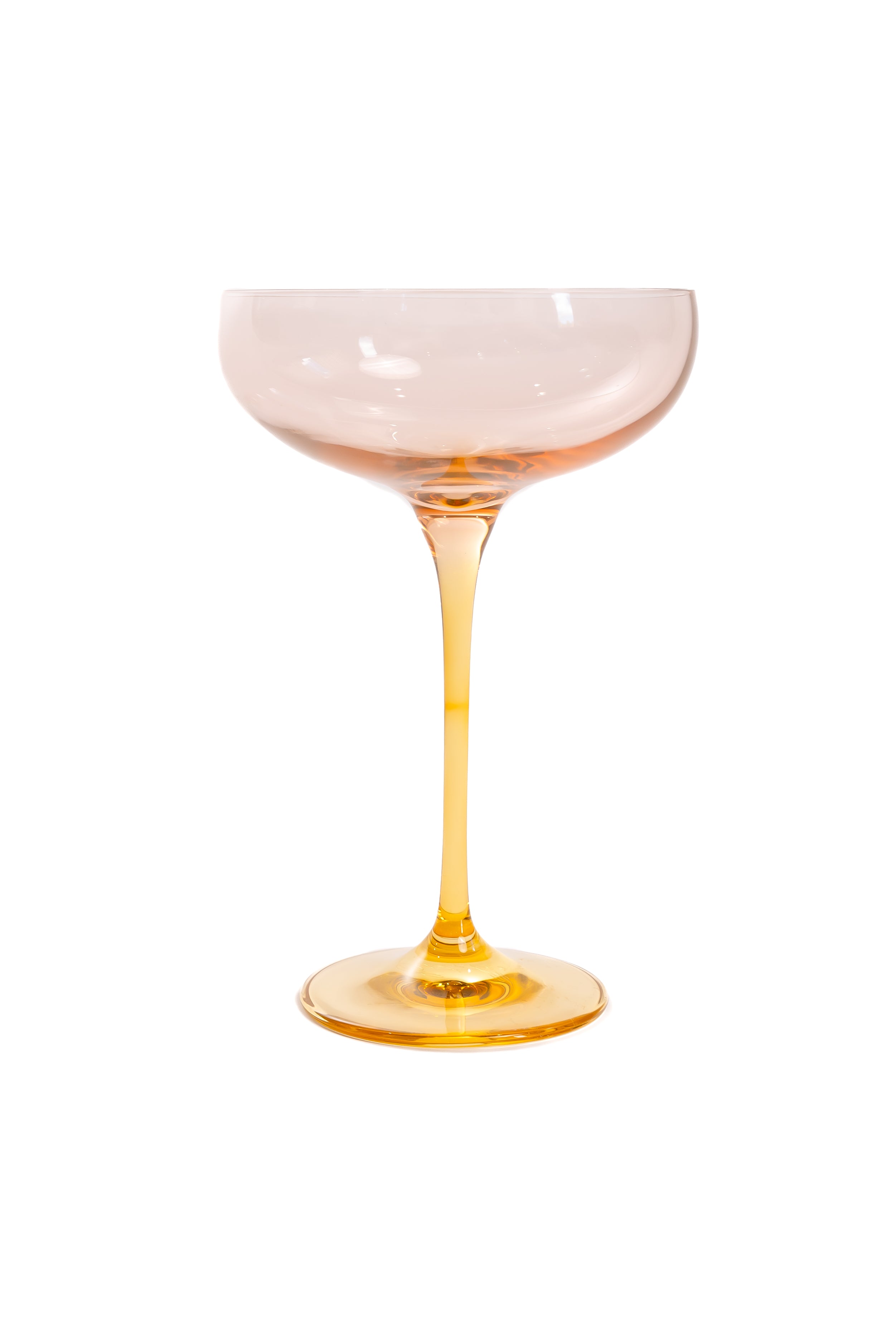 Estelle Colored Champagne Coupe - Set of 2 {Colorblock: Blush Pink + Yellow}