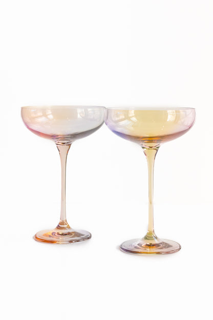 Estelle Colored Champagne Coupe Stemware - Set of 2 {Iridescent}